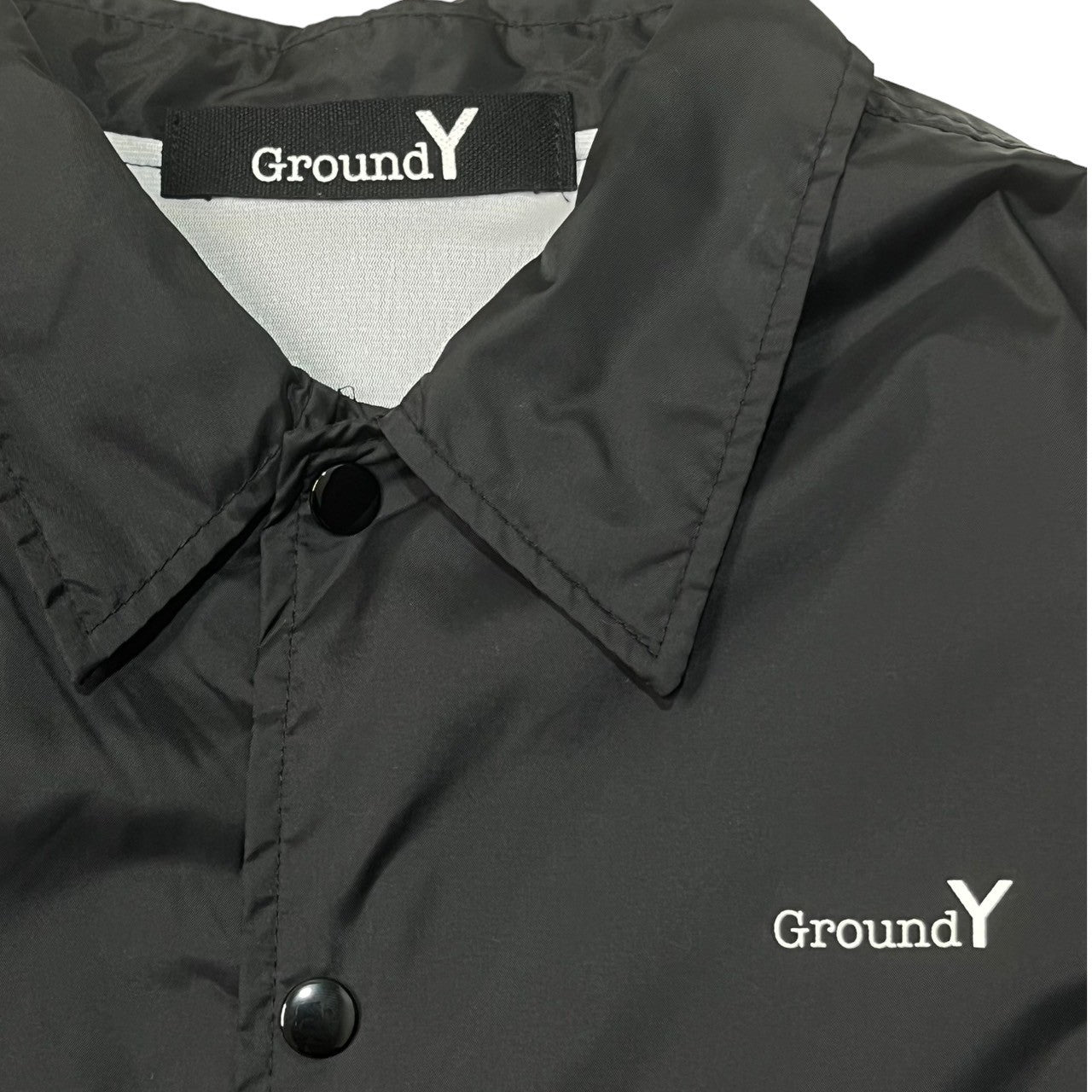 Ground Y(グラウンドワイ) Veste COACH "Y" GRAPHIC NYLON TAFFETA JACKET Yグラフィック コーチジャケット GA-J54-600 SIZE 3(L) ブラック×ホワイト