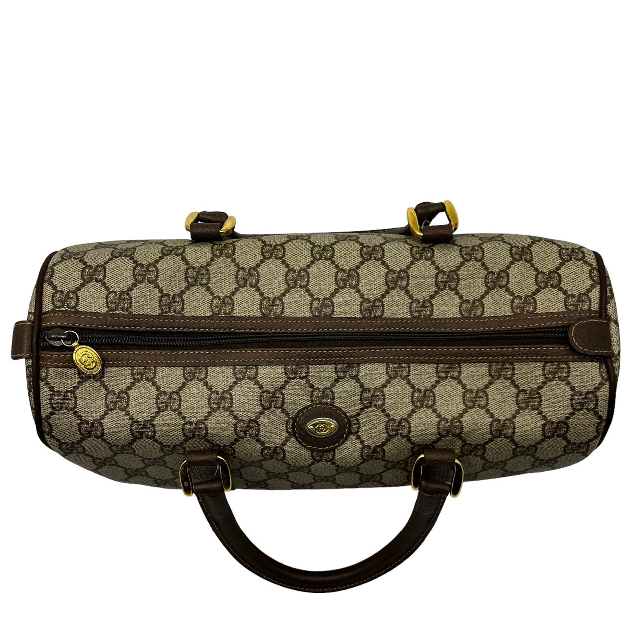 GUCCI(グッチ) old gucci mini boston bag/オールドグッチミニボストンバッグ/ヴィンテージ/旅行鞄/ハンドバッグ 002  39 6842 ベージュ×ブラウン PVC