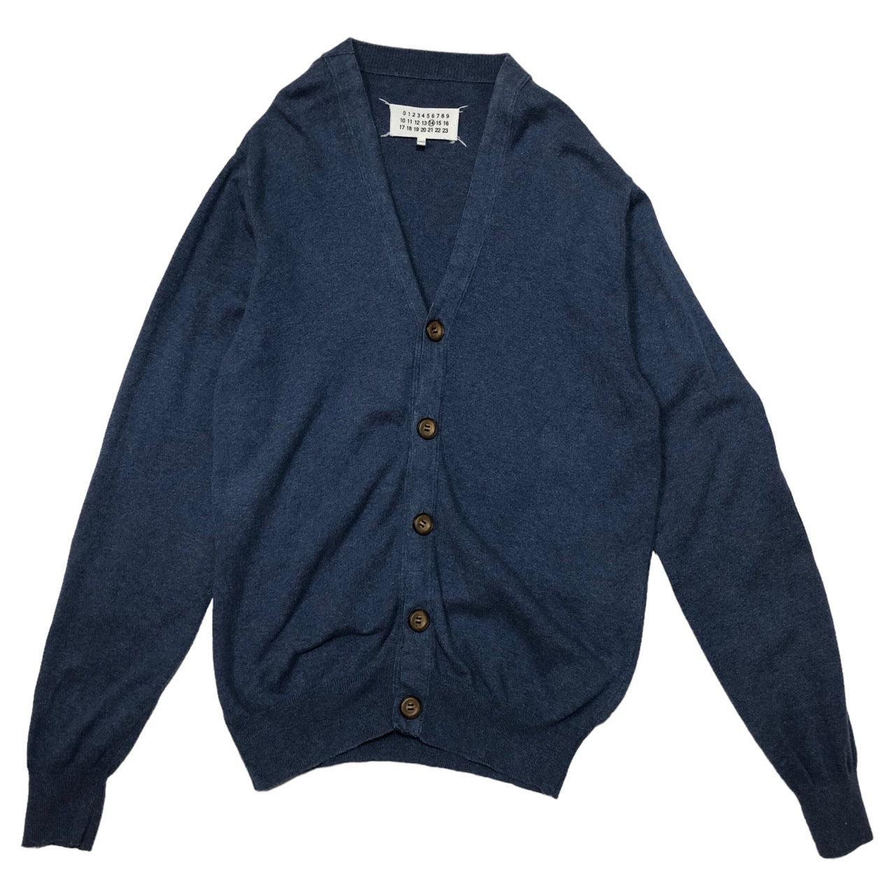 MAISON MARGIELA(メゾンマルジェラ) 12SS denim elbow patch cardigan/デニムエルボーパッチカーディガン S30HA0499 SIZE S ブルー×インディゴ