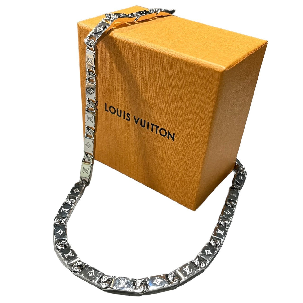 LOUIS VUITTON(ルイヴィトン) coll mng tied silver コリエ モノグラム タイドアップ ネックレス モノグラム  M00919 シルバーカラー 製造番号:AK2203
