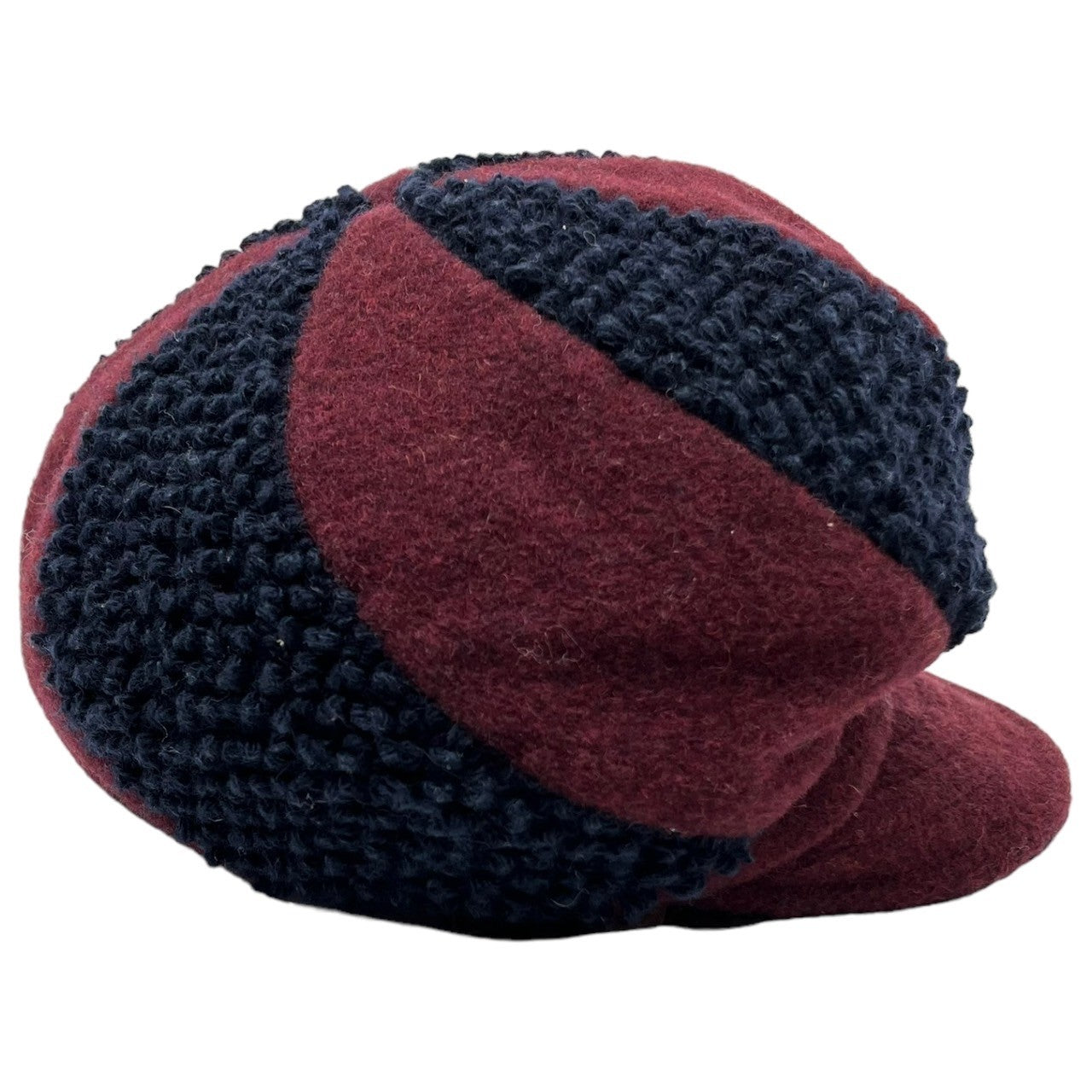 Vivienne Westwood(ヴィヴィアンウエストウッド) Wool blend different material casquette ウール ブレンド 異素材 キャスケット 帽子 26-041-67185 S～M ネイビー×レッド