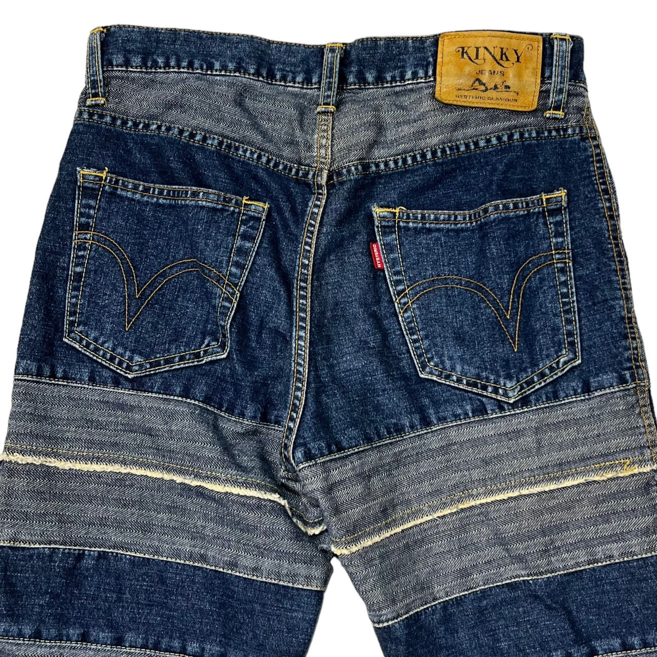 HYSTERIC GLAMOUR(ヒステリックグラマー) 00's Umihebi denim pants ウミヘビ ツギハギ デニム パンツ  ジーンズ フレア 2AP-9632 M インディゴ ブルー系 Y2K　名作