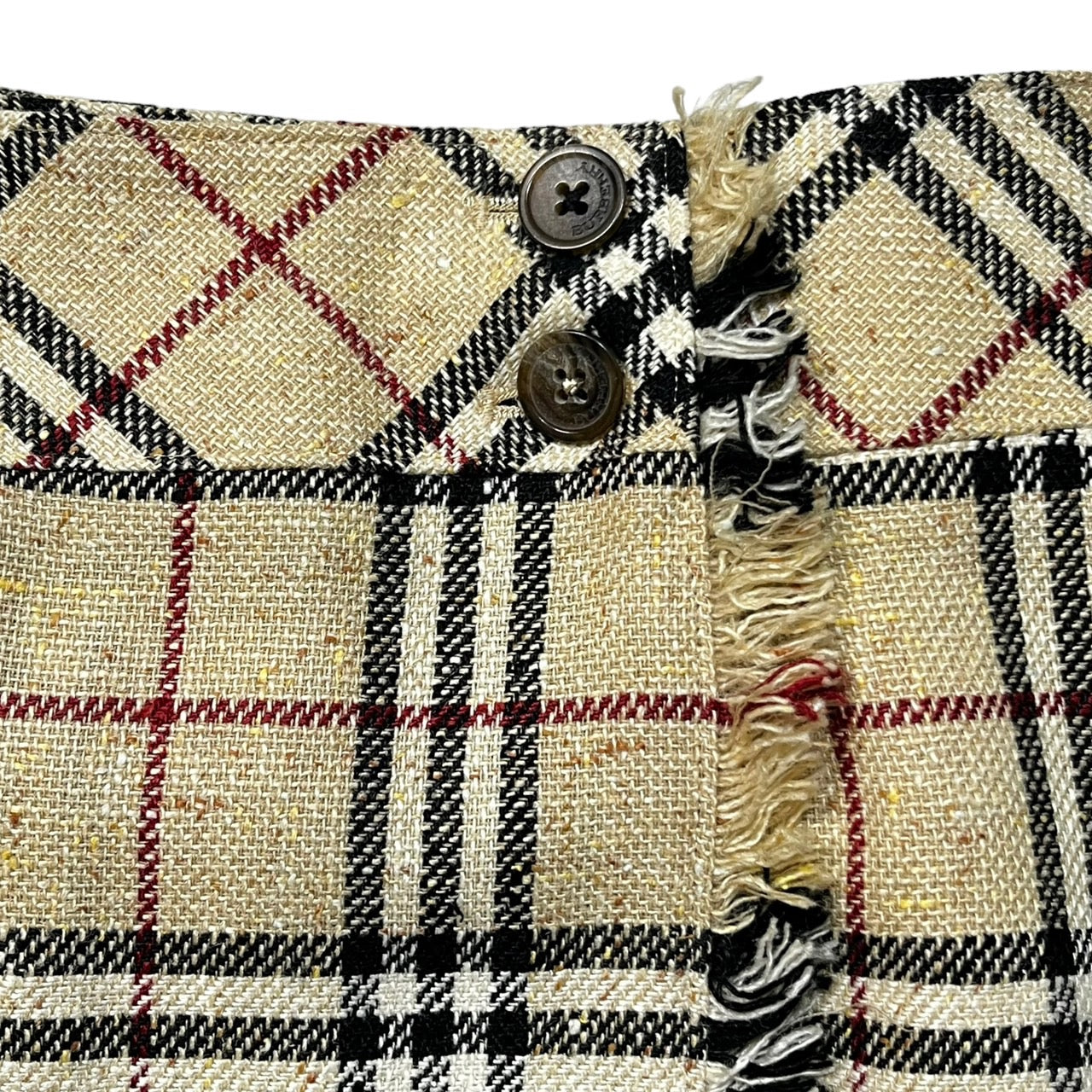 BURBERRY LONDON(バーバリーロンドン) ノヴァチェック ラップ スカート リネン シルク ウール リングスカート 巻きスカート FXA21-015 40(L程度) ベージュ