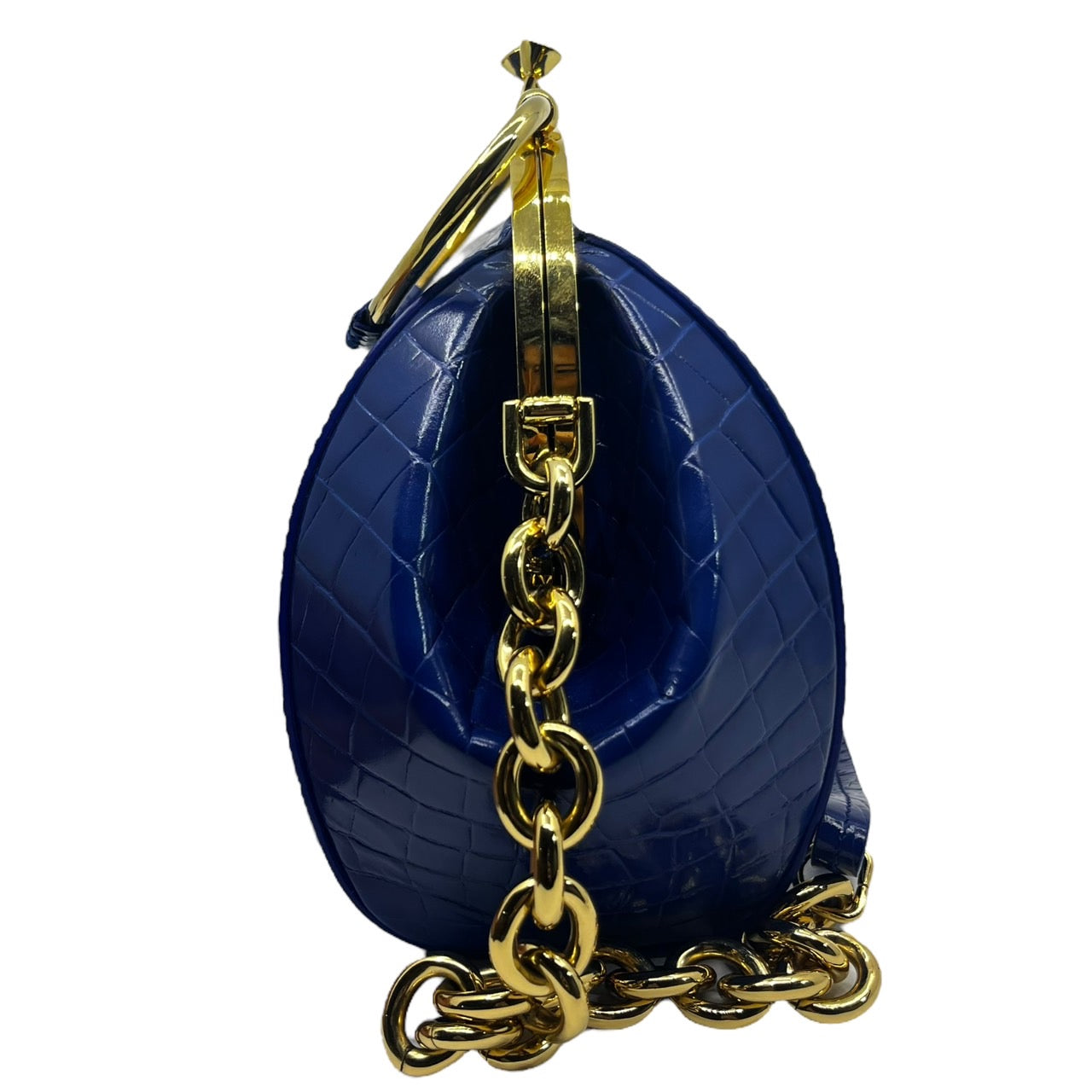 MAISON MARGIELA(メゾンマルジェラ) One-shoulder bag with embossed  pouch/がま口型押しワンショルダーバッグバッグ S36WD0153 ブルー×ゴールド