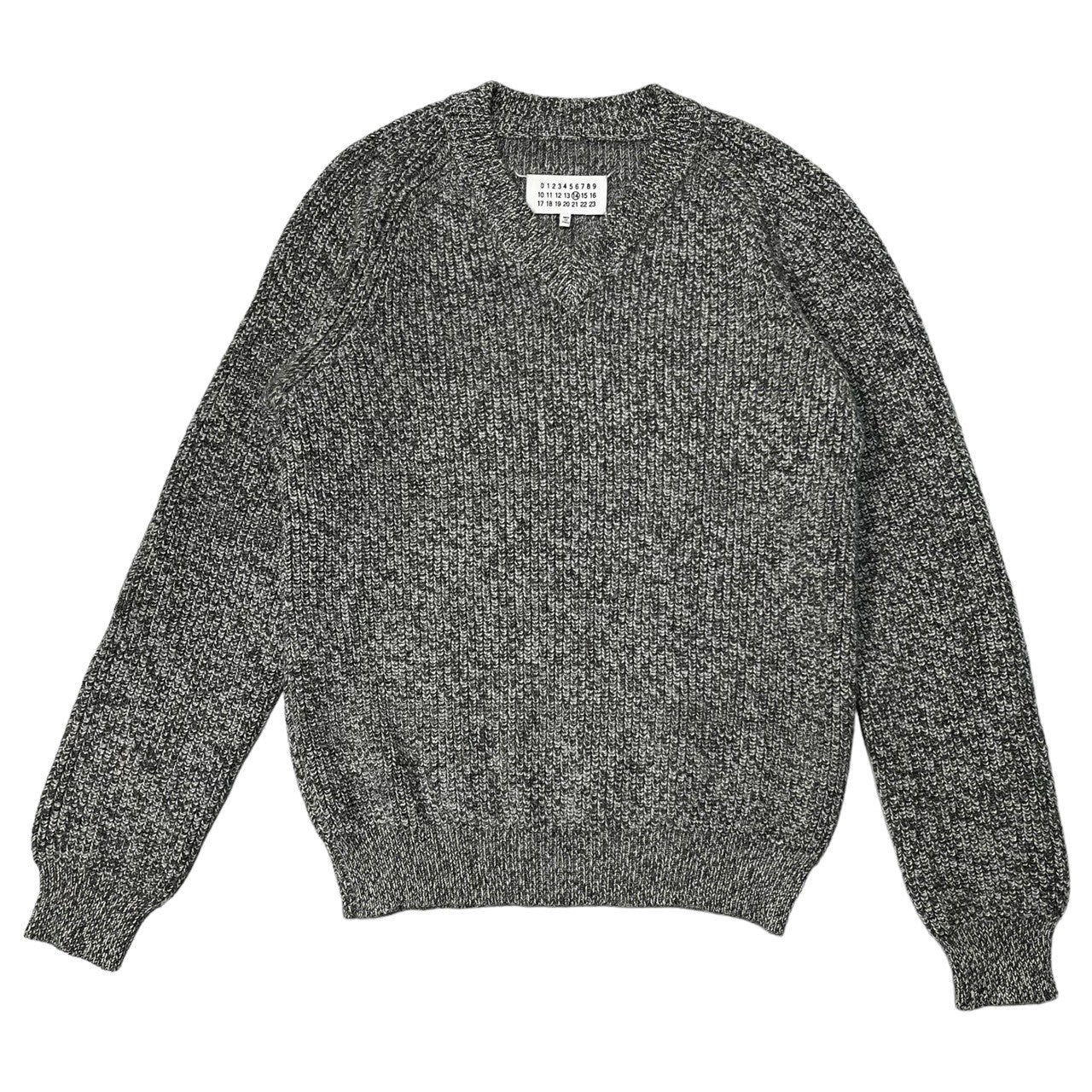 MAISON MARGIELA(メゾンマルジェラ) pullover alpaca knit プルオーバー アルパカ ニット Vネック SIZE S グレー 14番　⑭