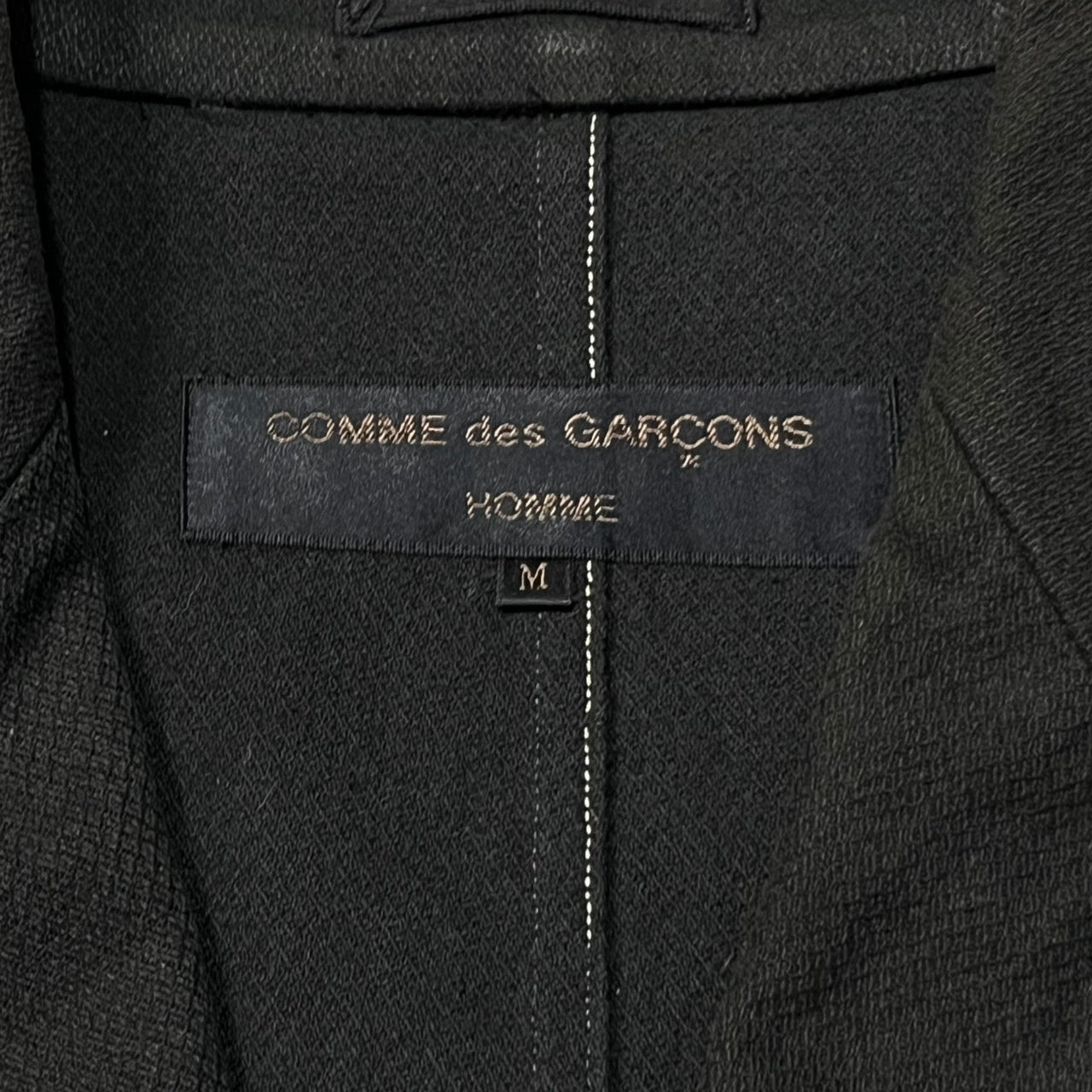 COMME des GARCONS HOMME(コムデギャルソンオム) 98AW  white stitch tailored jacket/ホワイトステッチテーラードジャケット/田中啓一/90S/90年代/ヴィンテージ HJ-04018M SIZE M ブラック×ホワイト AD1998 田中オム