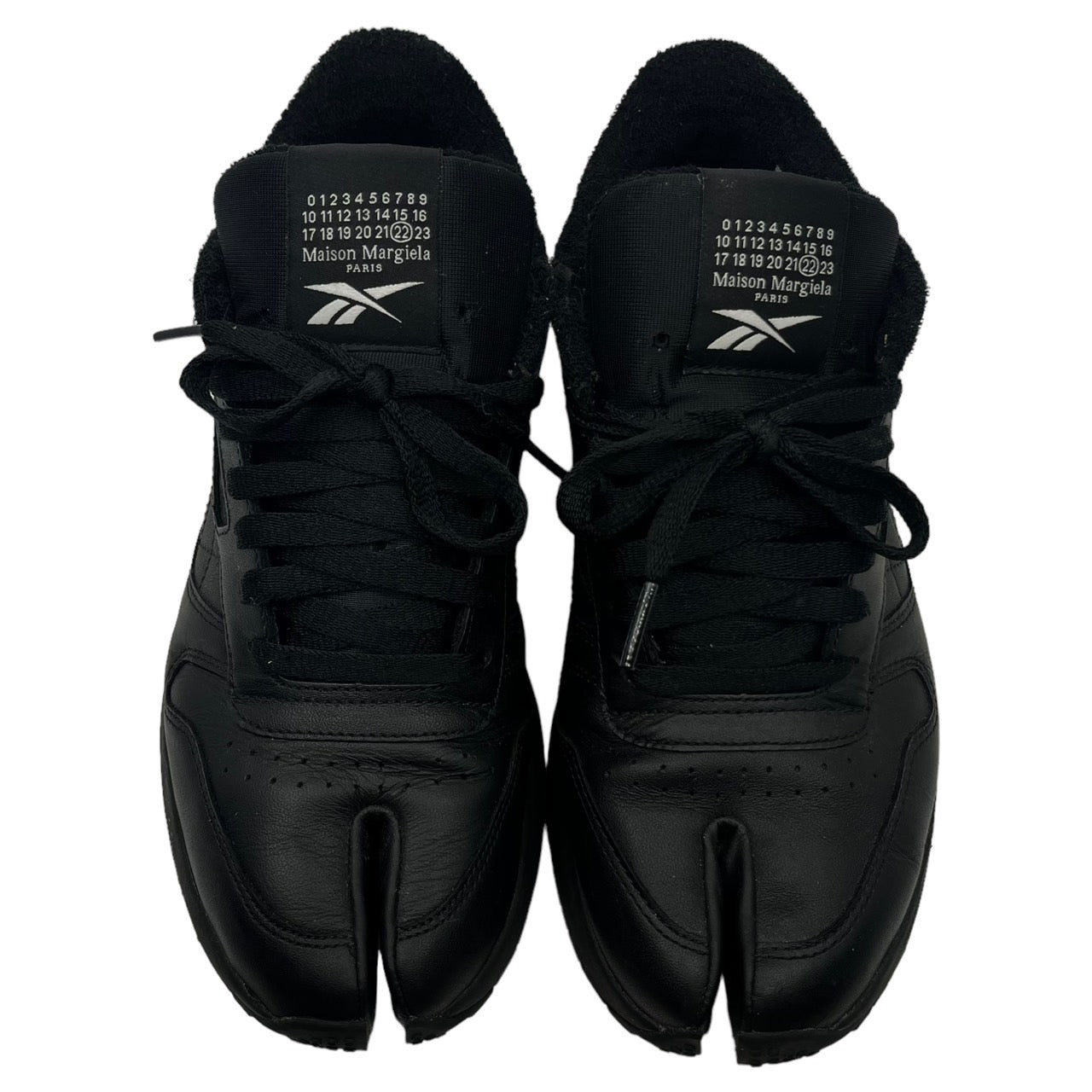 MAISON MARGIELA×Reebok (メゾンマルジェラ×リーボック) TABI SHOES SNEAKER BLACK CLASSIC LEATHER PROJECT 0 CL/足袋/タビシューズ/クラシックレザー H04864 SIZE 27.0cm ブラック 箱付/ソックス・袋無し