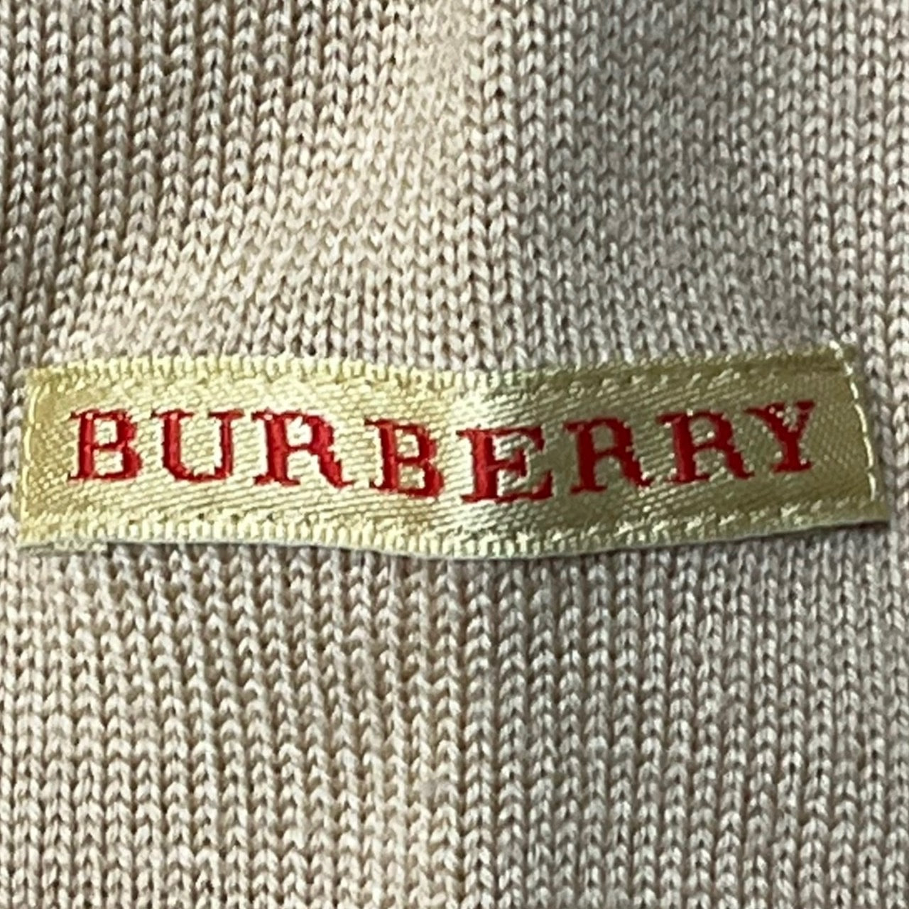 BURBERRY GOLF(バーバリーゴルフ) ノヴァチェックラムウールドライバーズニット/ジップアップ BGT96-761-50 M ベージュ 三陽商会タグ