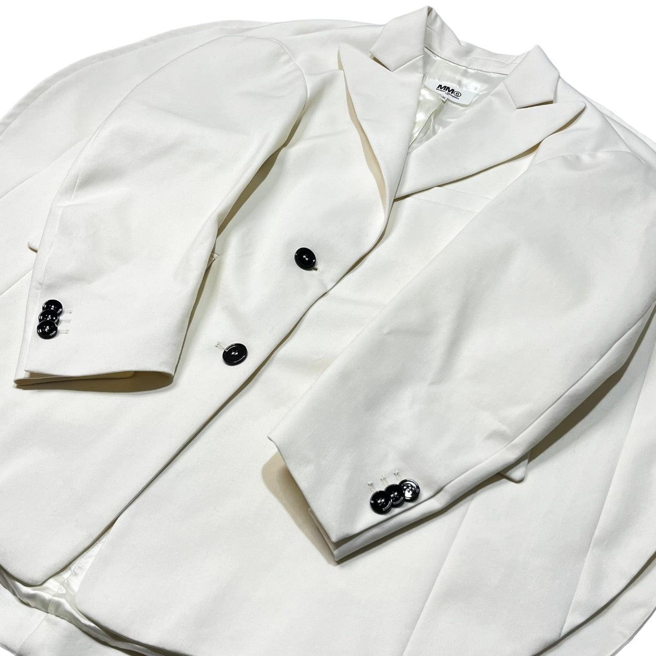 MM6 Maison Margiela(エムエムシックス) Oversized Circle Jacket サークル テーラード ジャケット 丸 円 S62BN0034 XS ホワイト/アイボリー