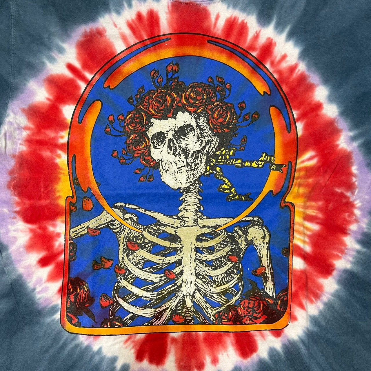 Comfort Colors(コンフォートカラーズ) ”GRATEFUL DEAD”50th anniversary  TEE/タイダイプリントバンドTシャツ XL ブルー×レッド ©2021 50周年限定モデル