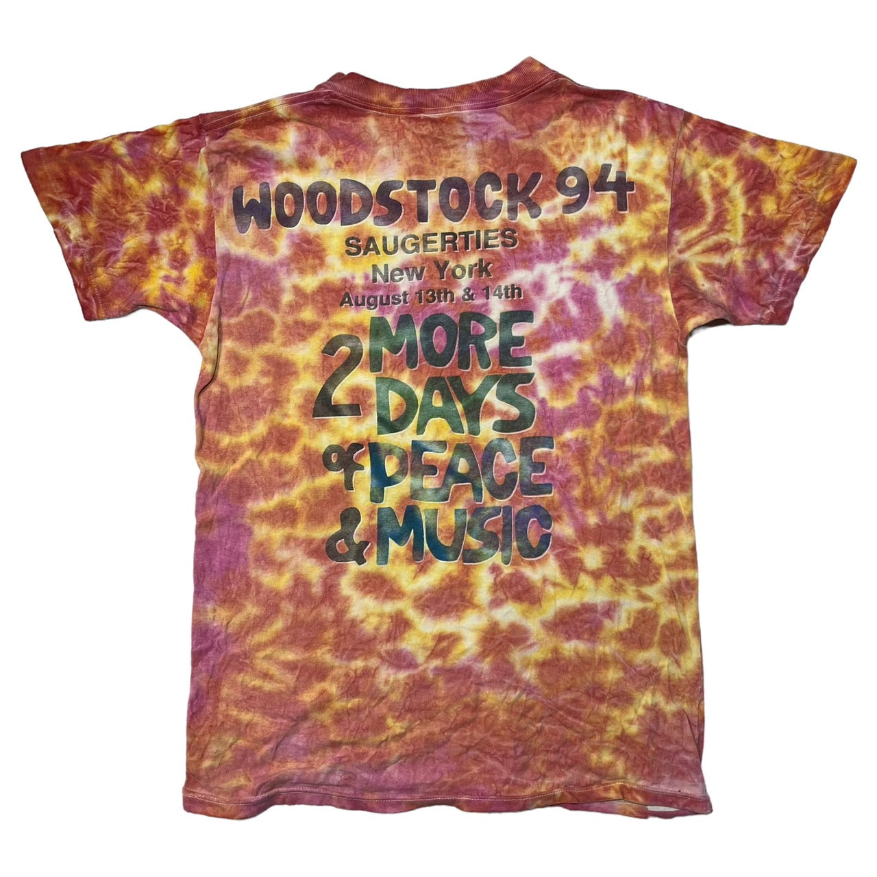 VINTAGE(ヴィンテージ) 90's Woodstock tie-dye T-shirt/ウッドストック/Tシャツ/タイダイ/バンドTシャツ SIZE L レッド×イエロー 90s 90年代　フェスティバル