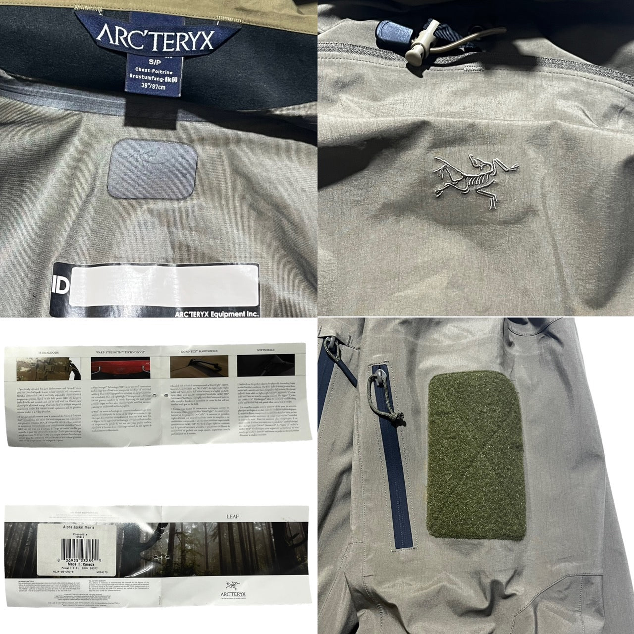 ARC'TERYX(アークテリクス) 00's GORE-TEX LEAF Alpha jacket  GEN1//アルファジャケット/マウンテンパーカー 3161 S カーキ 軍用規格/ミリタリー/カナダ製/紺タグ