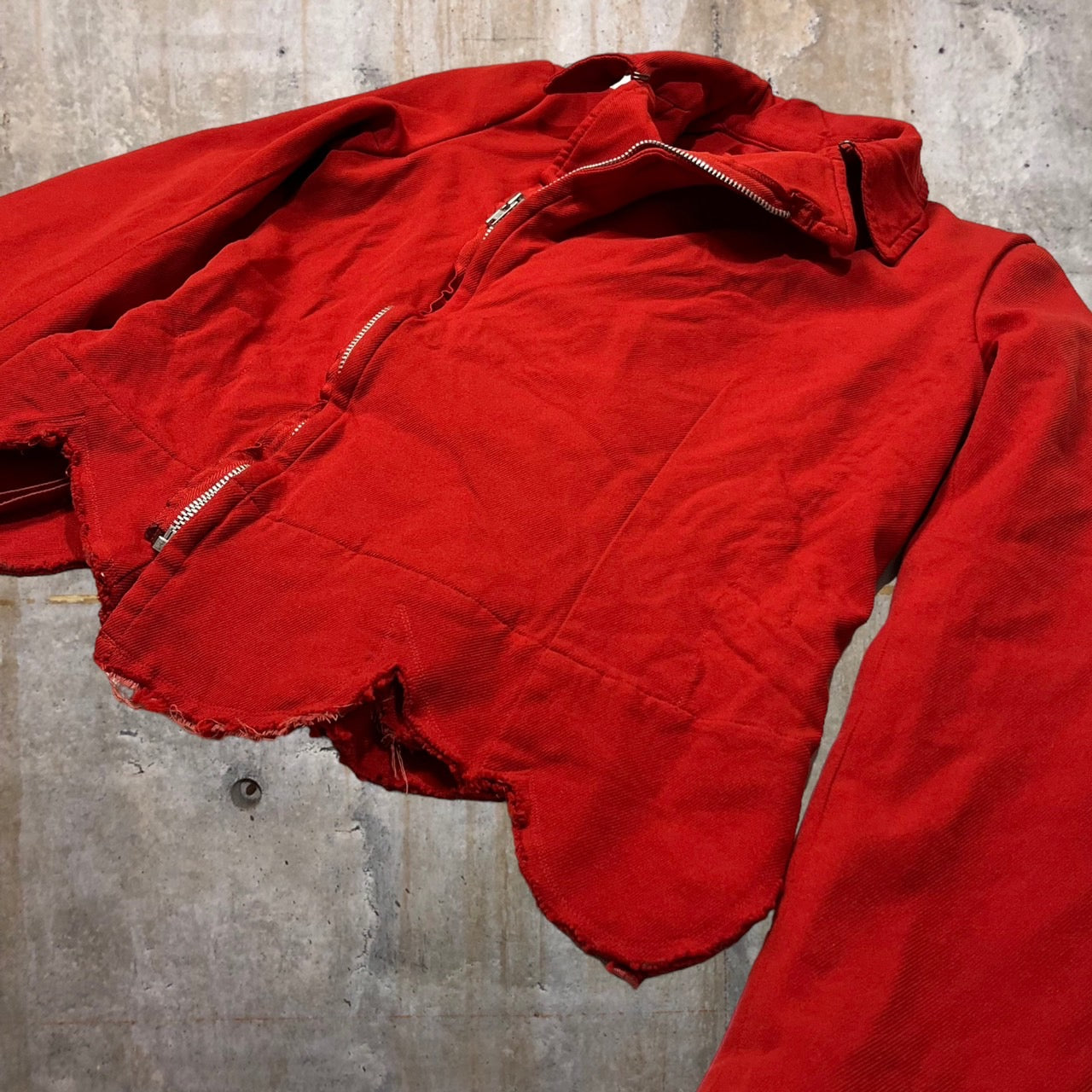 robe de chambre COMME des GARCONS(ローブドシャンブルコムデギャルソン) 04SS Poly fulling W riders jacket/ポリ縮絨ダブルライダースジャケット/ヴィンテージ/00s RM-J005 M レッド AD2003