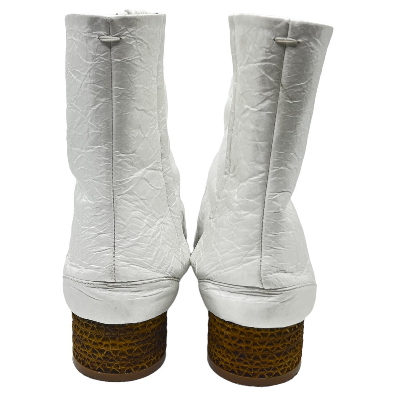 MAISON MARGIELA(メゾンマルジェラ) Wrinkle processing corrugated heels TABI  boots/シワ加工コルゲートヒール足袋ブーツ S58WU0382 SIZE 36(23.0cm) ホワイト 箱付