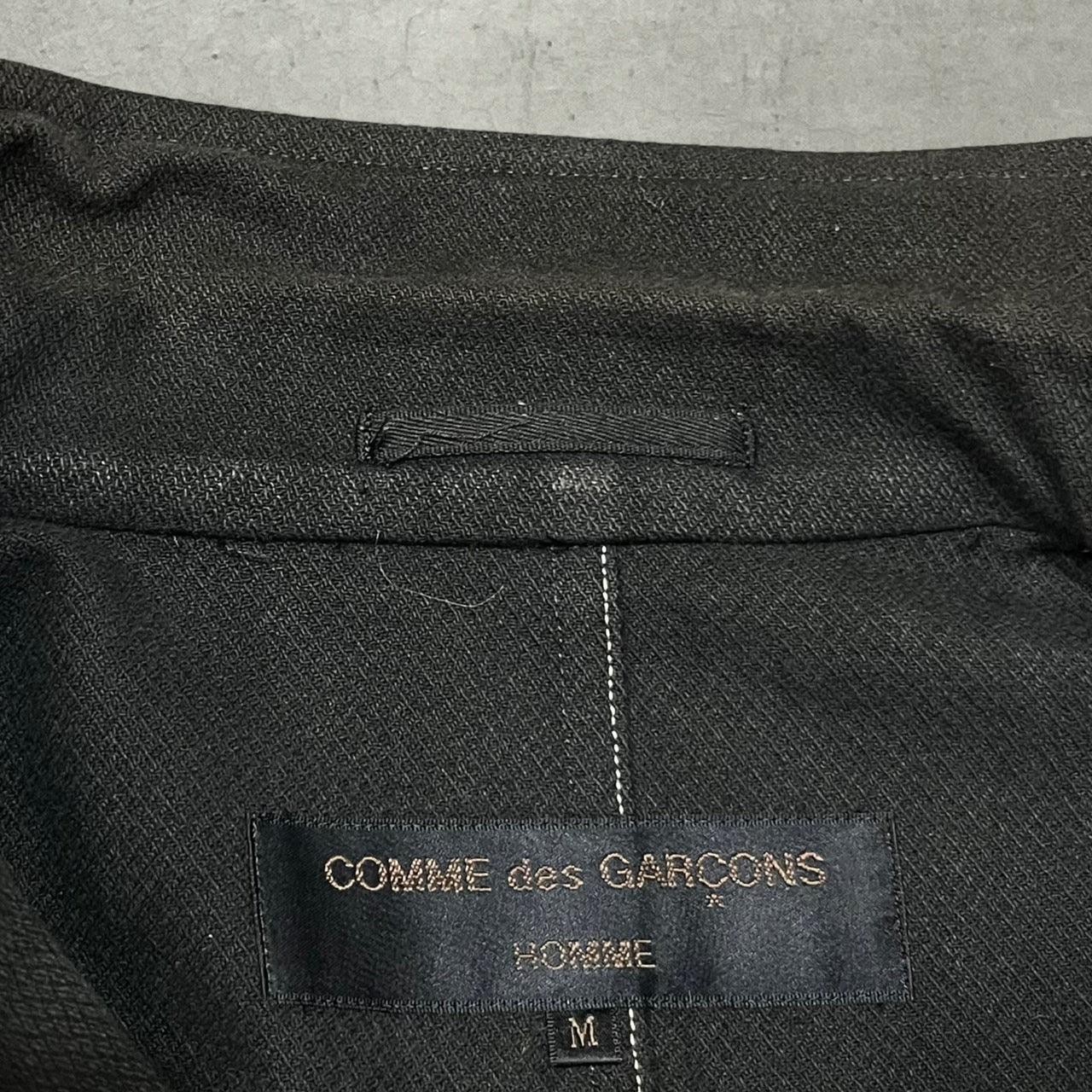 COMME des GARCONS HOMME(コムデギャルソンオム) 98AW  white stitch tailored jacket/ホワイトステッチテーラードジャケット/田中啓一/90S/90年代/ヴィンテージ HJ-04018M SIZE M ブラック×ホワイト AD1998 田中オム