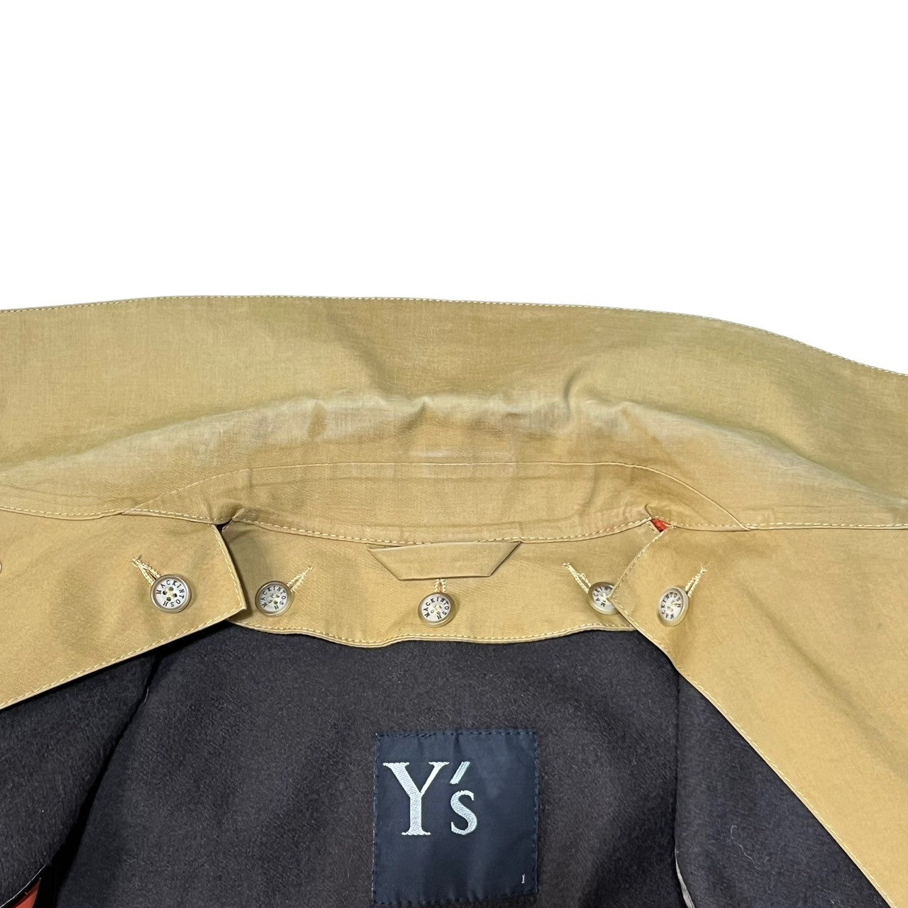 Y's × MACKINTOSH(ワイズ × マッキントッシュ) rubberized soutien collar coat coat ゴム引き ステンカラー コート YM-C91-003 SIZE 1(S) ベージュ トレンチ