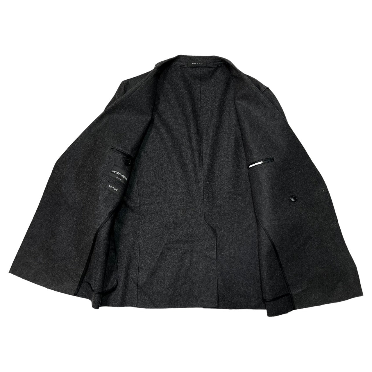 EMPORIO ARMANI(エンポリオアルマーニ) wool double-breasted jacket / ウール ダブルジャケット コート H1G610 54(XL程度) グレー