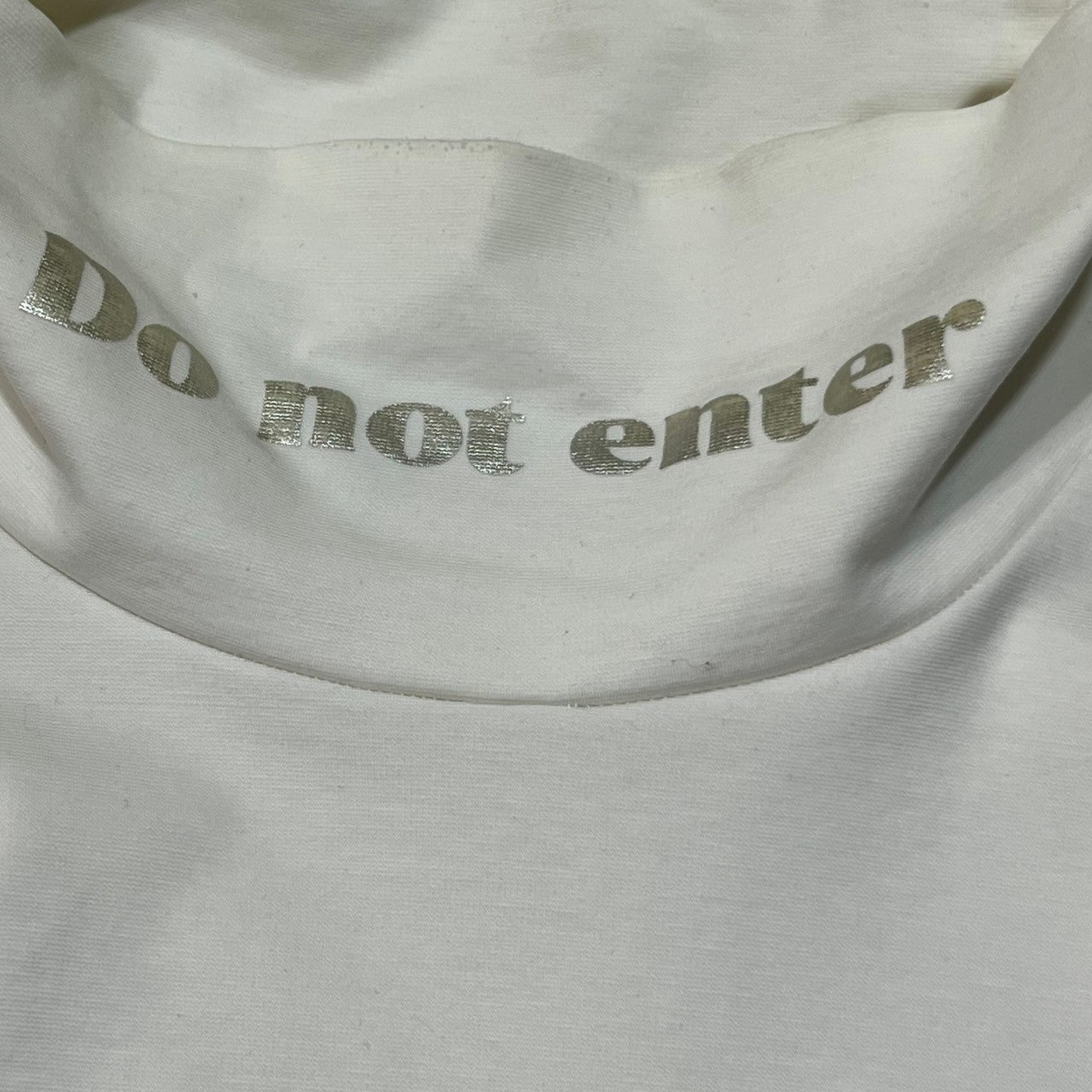 kolor(カラー) 19AW "Do not enter"コットンポンチ ハイネック ハットソー 長袖 Tシャツ メッセージ プリント 19WCM-T02202 2(M程度) ホワイト