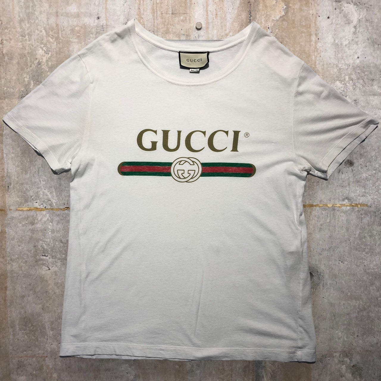 最安値店GUCCI グッチ ロゴ ウォッシュド Tシャツ Tシャツ/カットソー(半袖/袖なし)