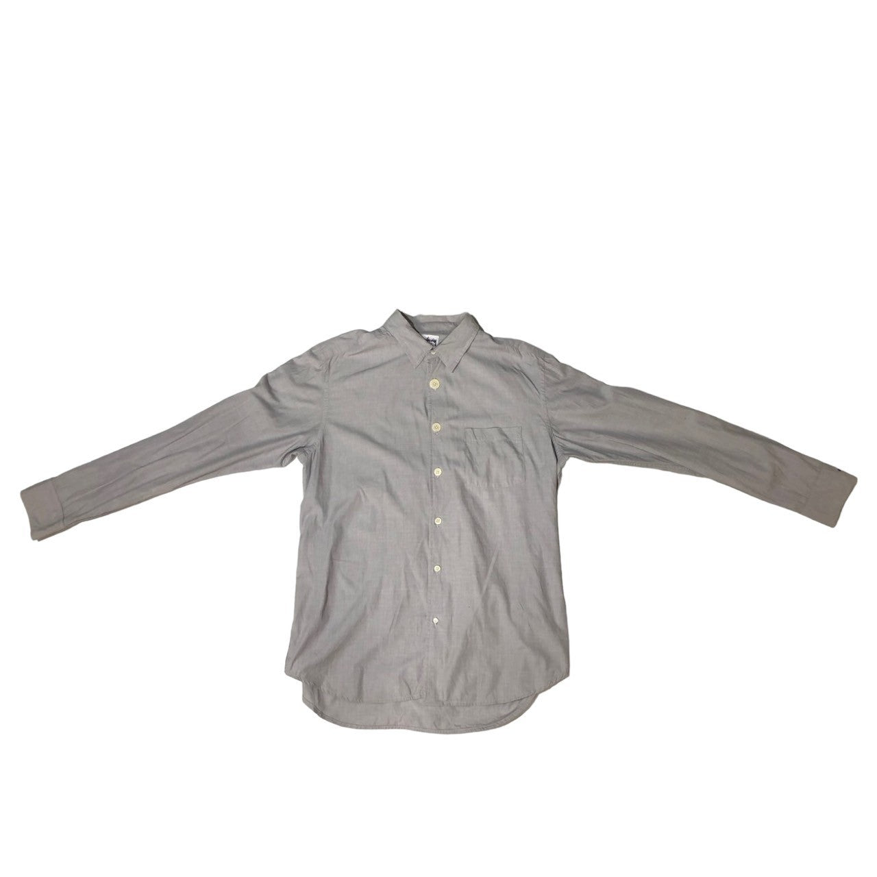 STUSSY(ステューシー) 00's  crescendo button shirt クレッシェンド グラデーション ボタン カジュアル シャツ 長袖 109KV XL グレー Y2K　80年代復刻