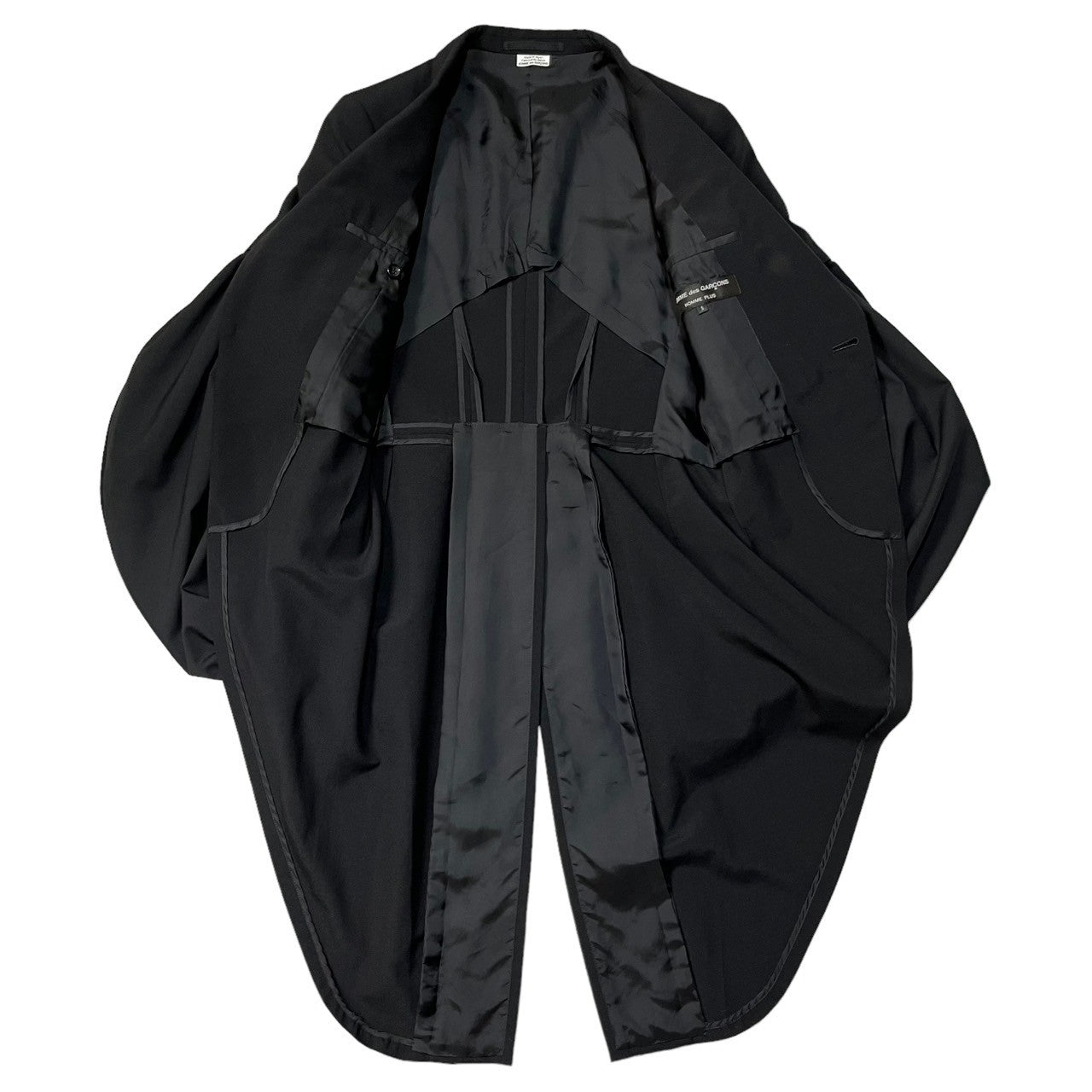 COMME des GARCONS HOMME PLUS(コムデギャルソンオムプリュス) 20SS オルランド期 puff sleeve  swallowtail jacket パフスリーブ 燕尾 ジャケット PE-J030 S ブラック AD2019 オーランド期 名作