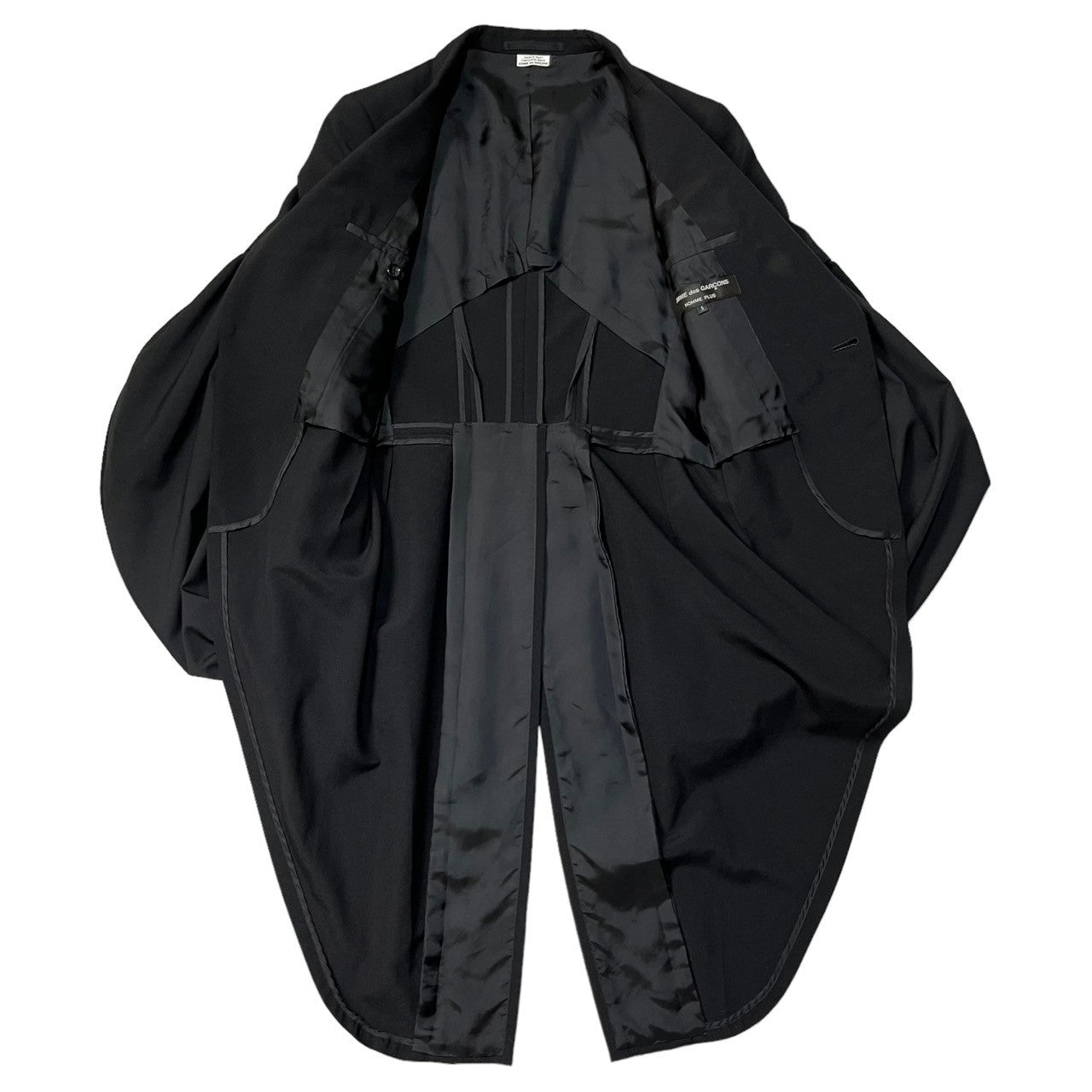 COMME des GARCONS HOMME PLUS(コムデギャルソンオムプリュス) 20SS オルランド期 puff sleeve swallowtail jacket パフスリーブ 燕尾 ジャケット PE-J030 S ブラック AD2019 オーランド期 名作