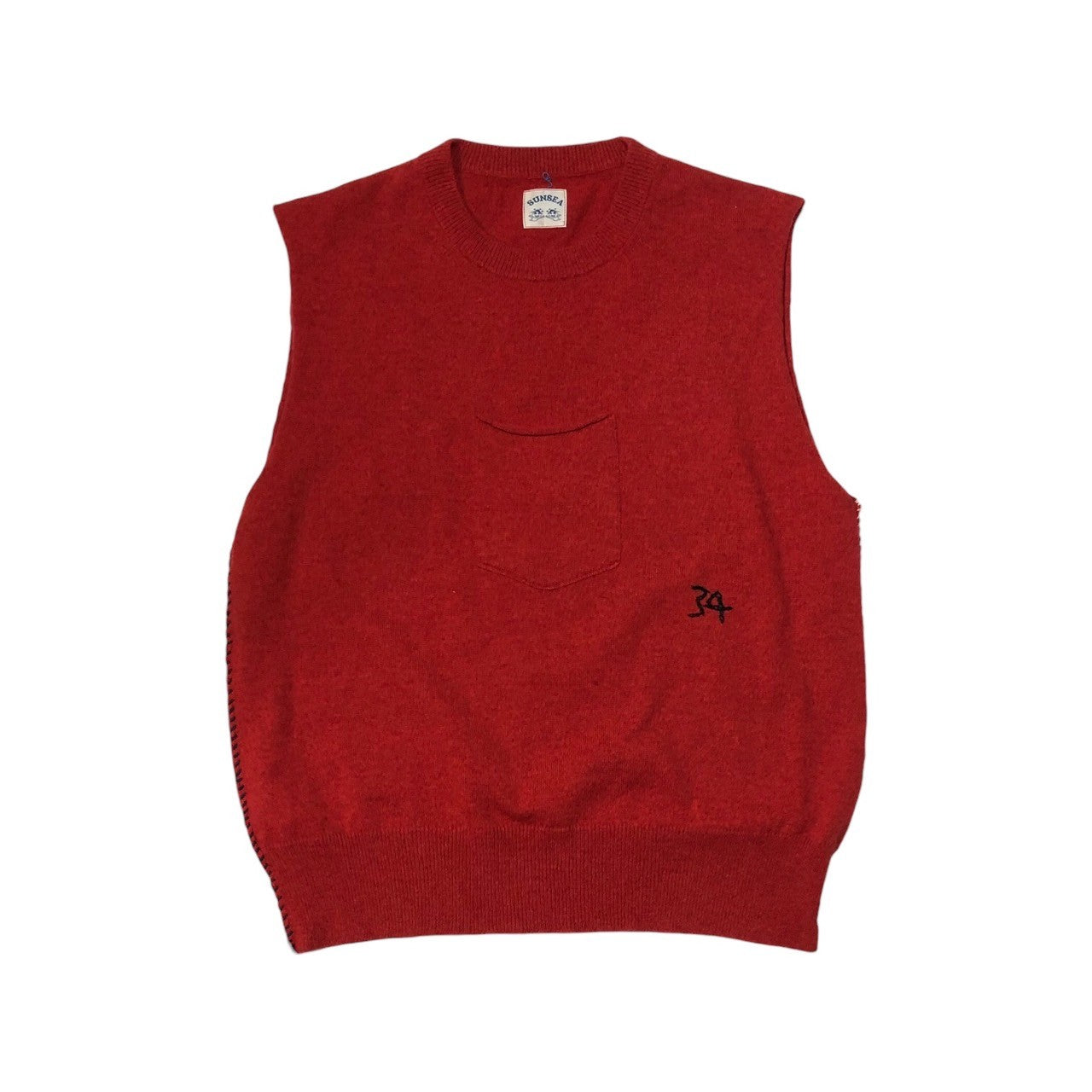 SUNSEA(サンシー) 22AW CASHMERE POCKET VEST カシミア ポケット ベスト 22A54 SIZE 3(L) レッド