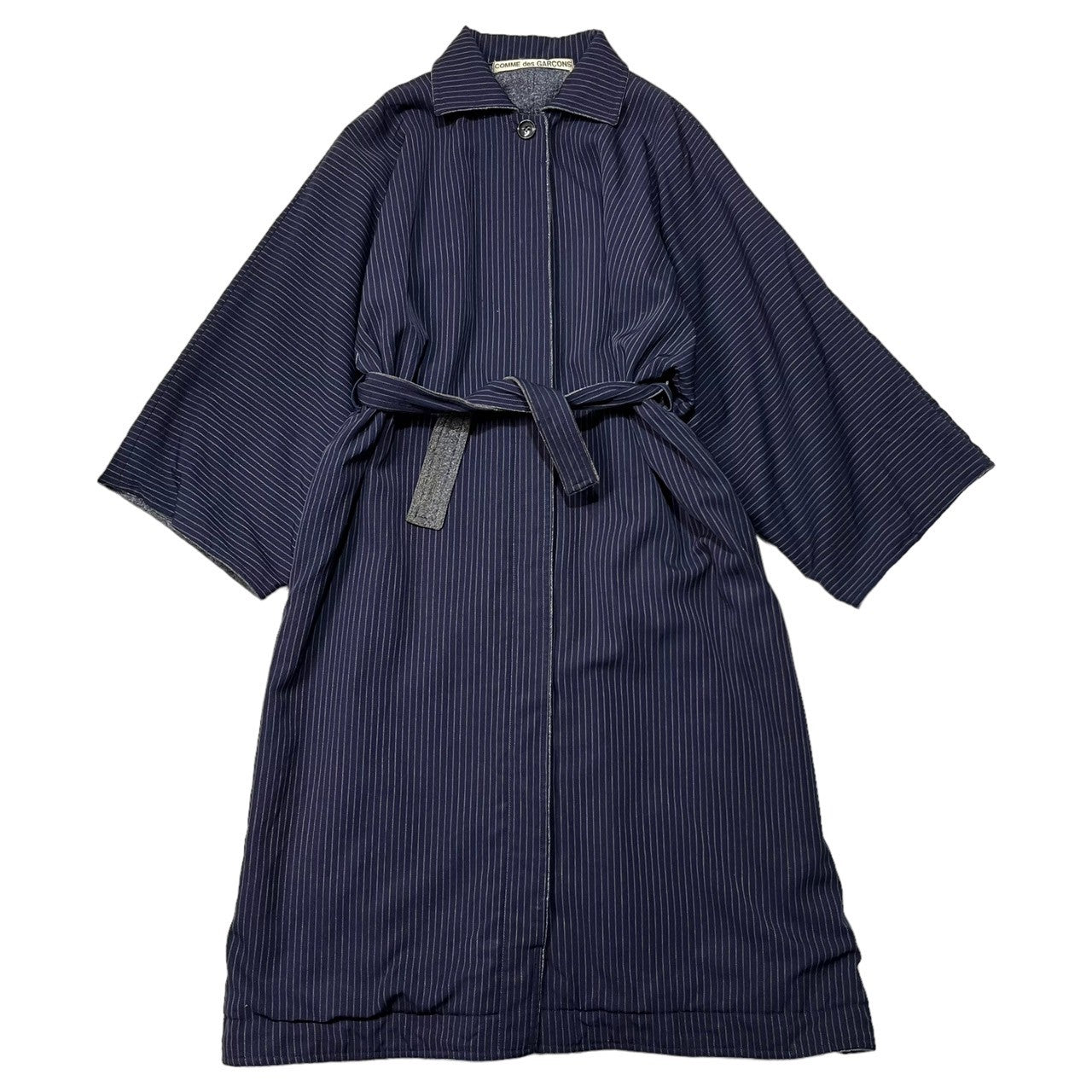COMME des GARCONS(コムデギャルソン) 70~80's vintage kimono coat/ヴィンテージ着物コート/70年代/80年代/最初期/川久保玲 SIZE FREE ネイビー×グレー AD表記無し 稀少品