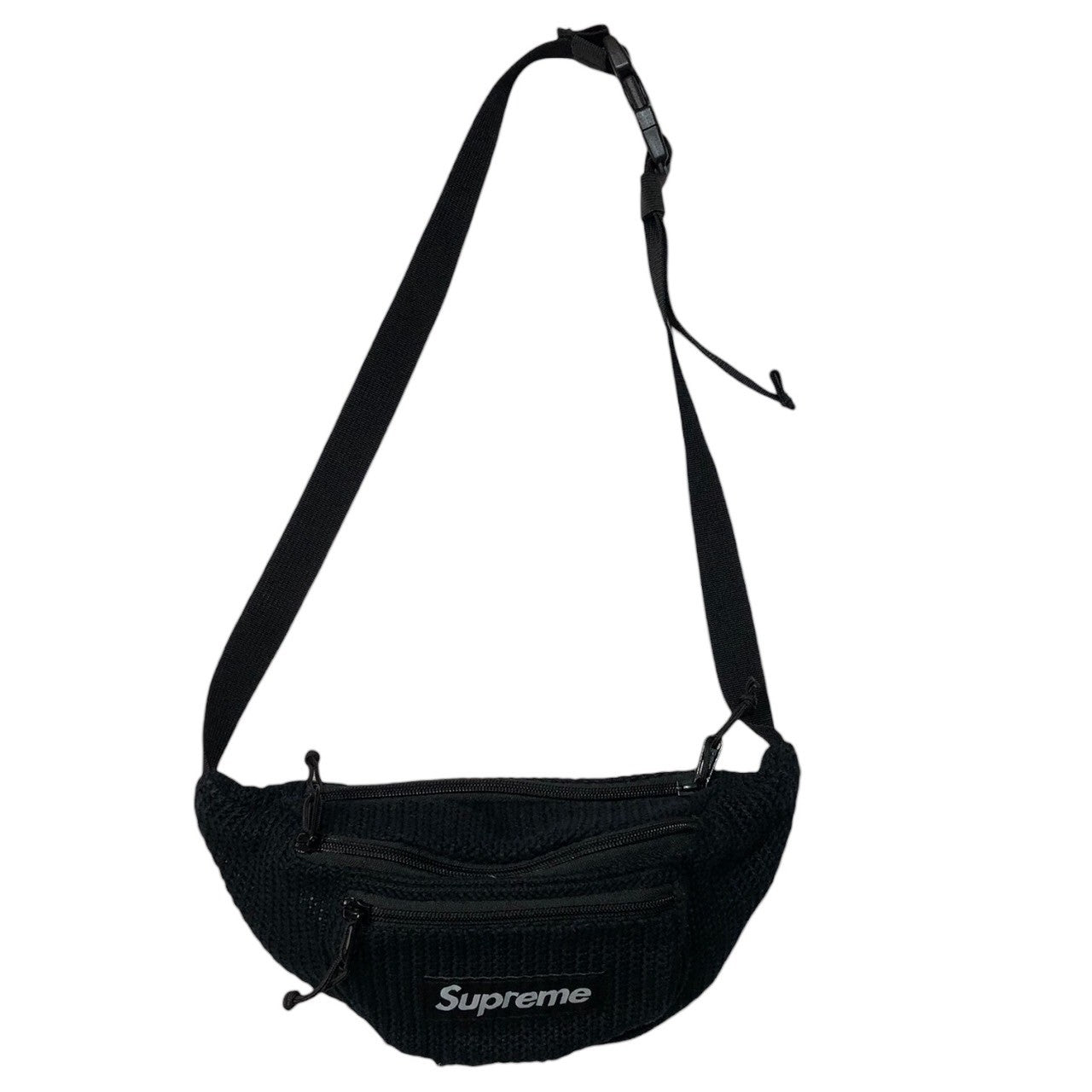 SUPREME(シュプリーム) 21SS String Waist Bag ストリング ウエスト バッグ  ボディー メッシュ ニット ブラック