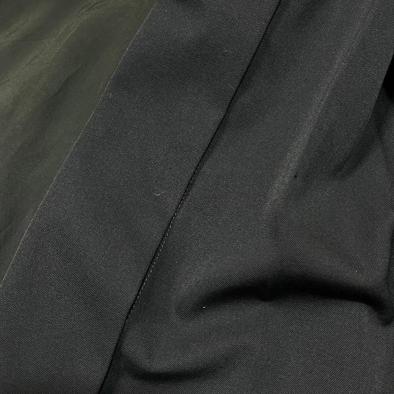 COMME des GARCONS(コムデギャルソン) 11AW wool gabardine docking dress キュプラ 切替 ウール ギャバジン ドッキング ノースリーブ ワンピース ドレス 再構築 GH-O023 S ネイビー×ブラック AD2011