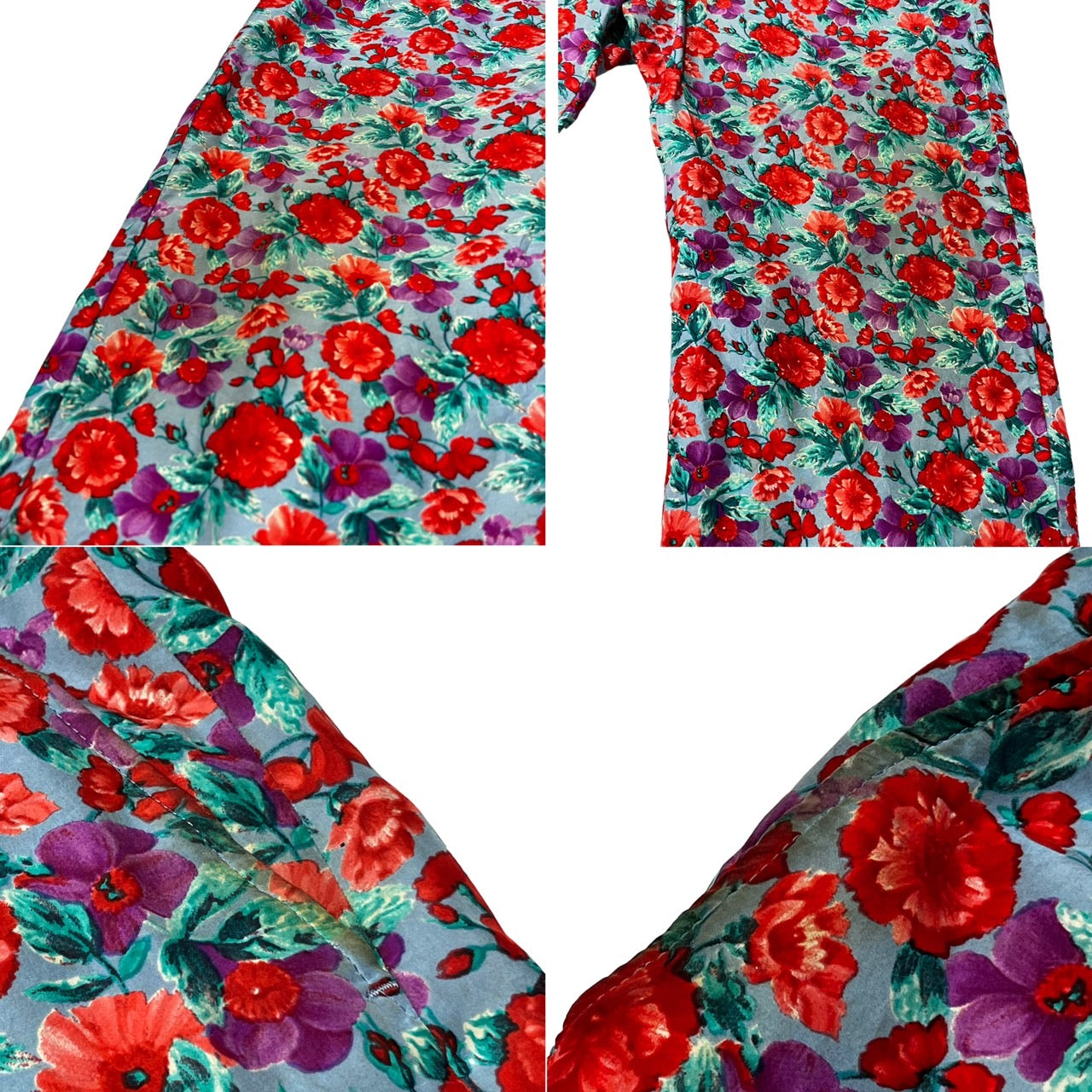 YOHJI YAMAMOTO POUR HOMME(ヨウジヤマモトプールオム) 01SS floral all-over pattern silk slacks/フローラル総柄シルクスラックス/00s/アーカイブ/archives HX-P07-412 SIZE 2(M) レッド×ライトブルー 01SS COLLECTION LOOK #029着用アイテム/稀少品