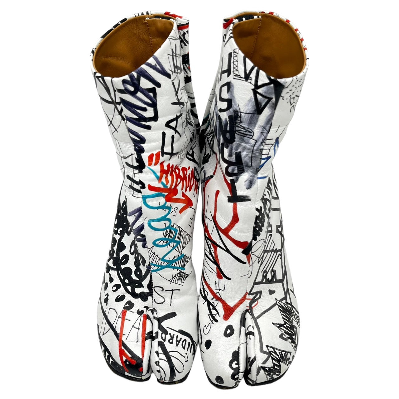 MAISON MARGIELA(メゾンマルジェラ) Graffiti Tabi boots/落書き足袋ブーツ/グラフィック S58WU0260  SIZE 36(23.0cm) ホワイト×マルチカラー