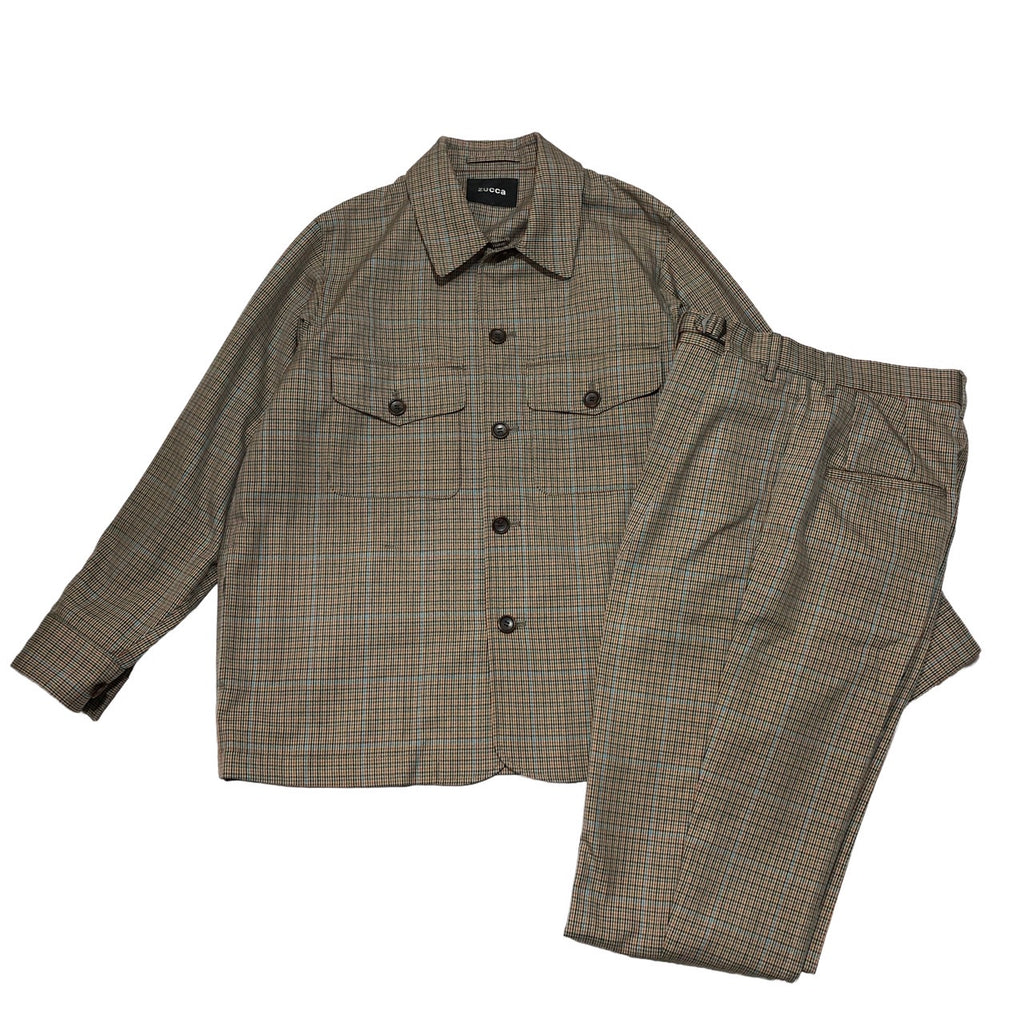 236F7 振り切れる zucca ズッカ セットアップ チェック スーツ 昭和 レトロ 