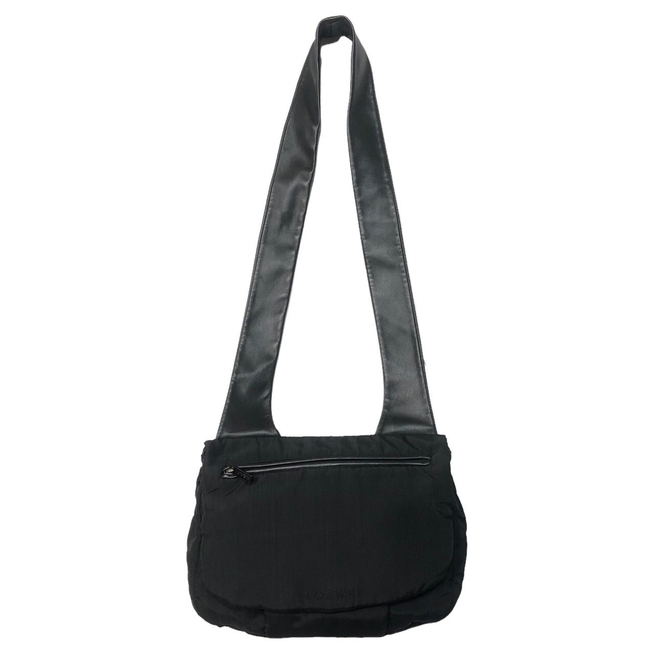 LOEWE(ロエベ) 00's leather strap nylon shoulder bag/レザー 