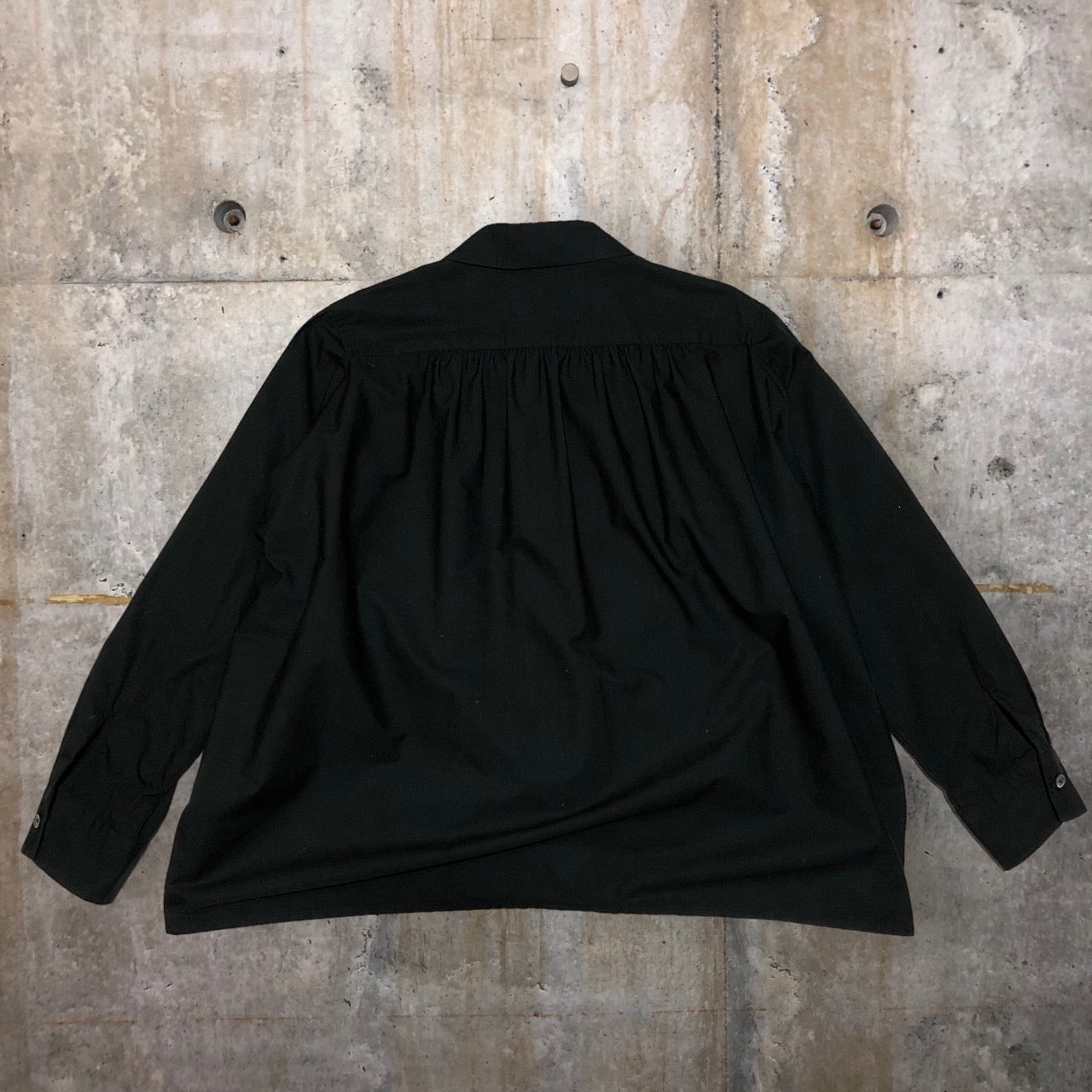 tricot COMME des GARCONS(トリココムデギャルソン) 17SS Round collar wide gathered shirt blouse/丸襟ワイドギャザーシャツブラウス TZ-P007 M ブラック AD2017