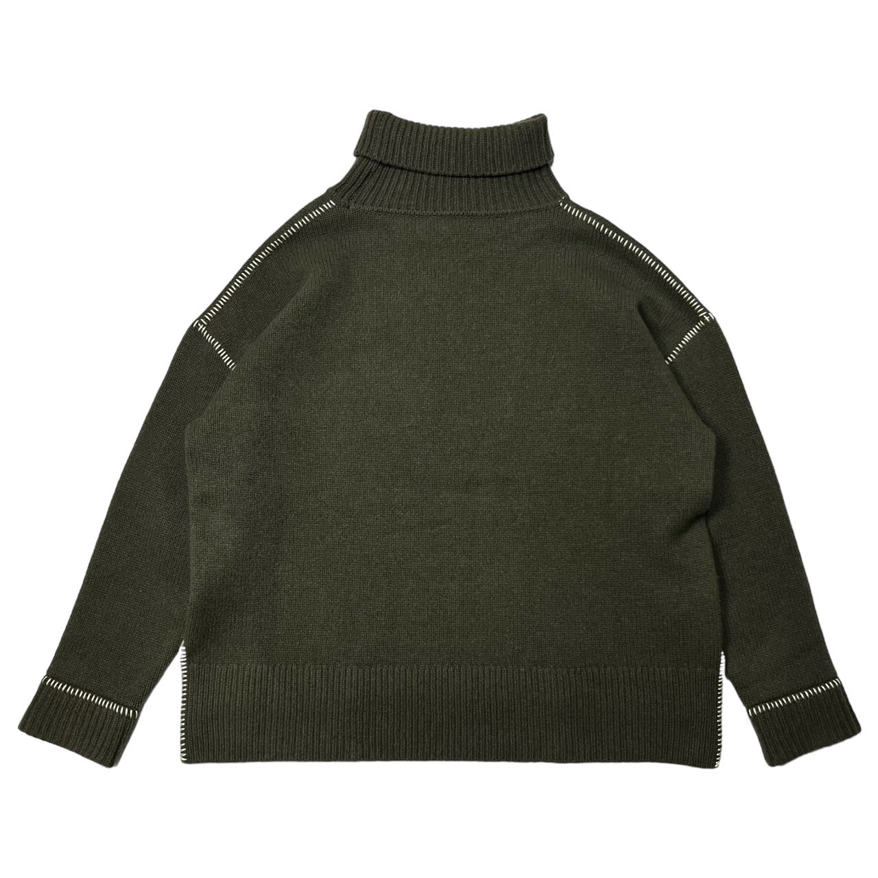 WRAPINKNOT(ラッピンノット) High neck stitch design knit ハイネック ステッチ デザインニット WK20W-P023 SIZE 0(FREE) カーキ×ホワイト