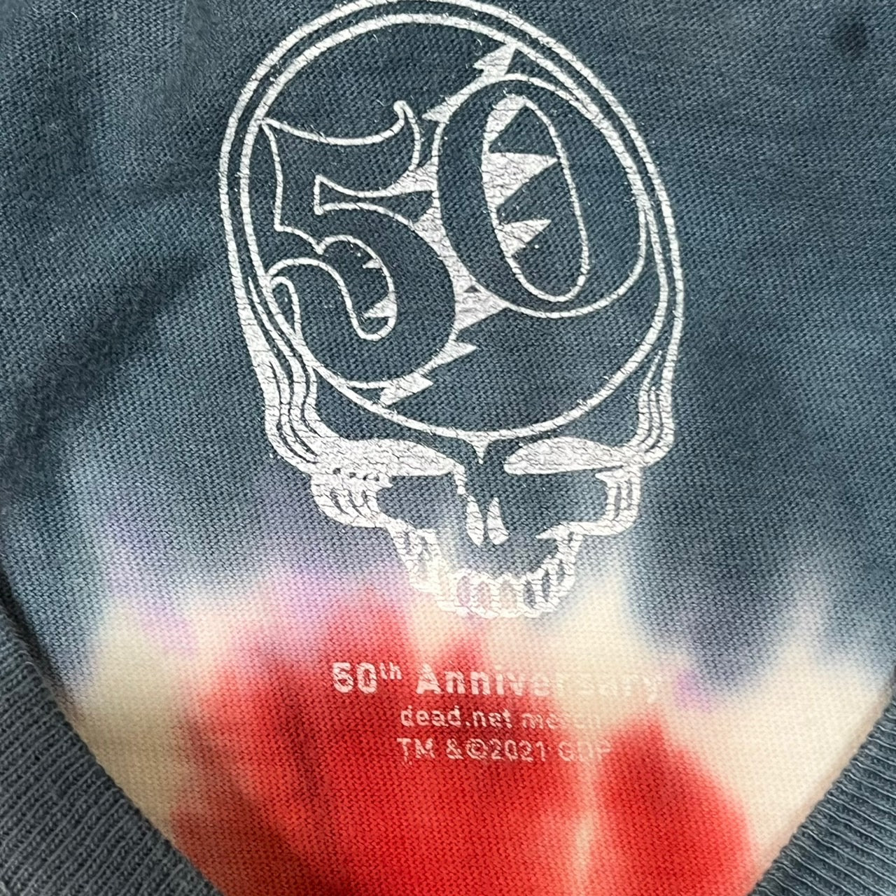 Comfort Colors(コンフォートカラーズ) ”GRATEFUL DEAD”50th anniversary TEE/タイダイプリントバンドTシャツ XL ブルー×レッド ©2021 50周年限定モデル