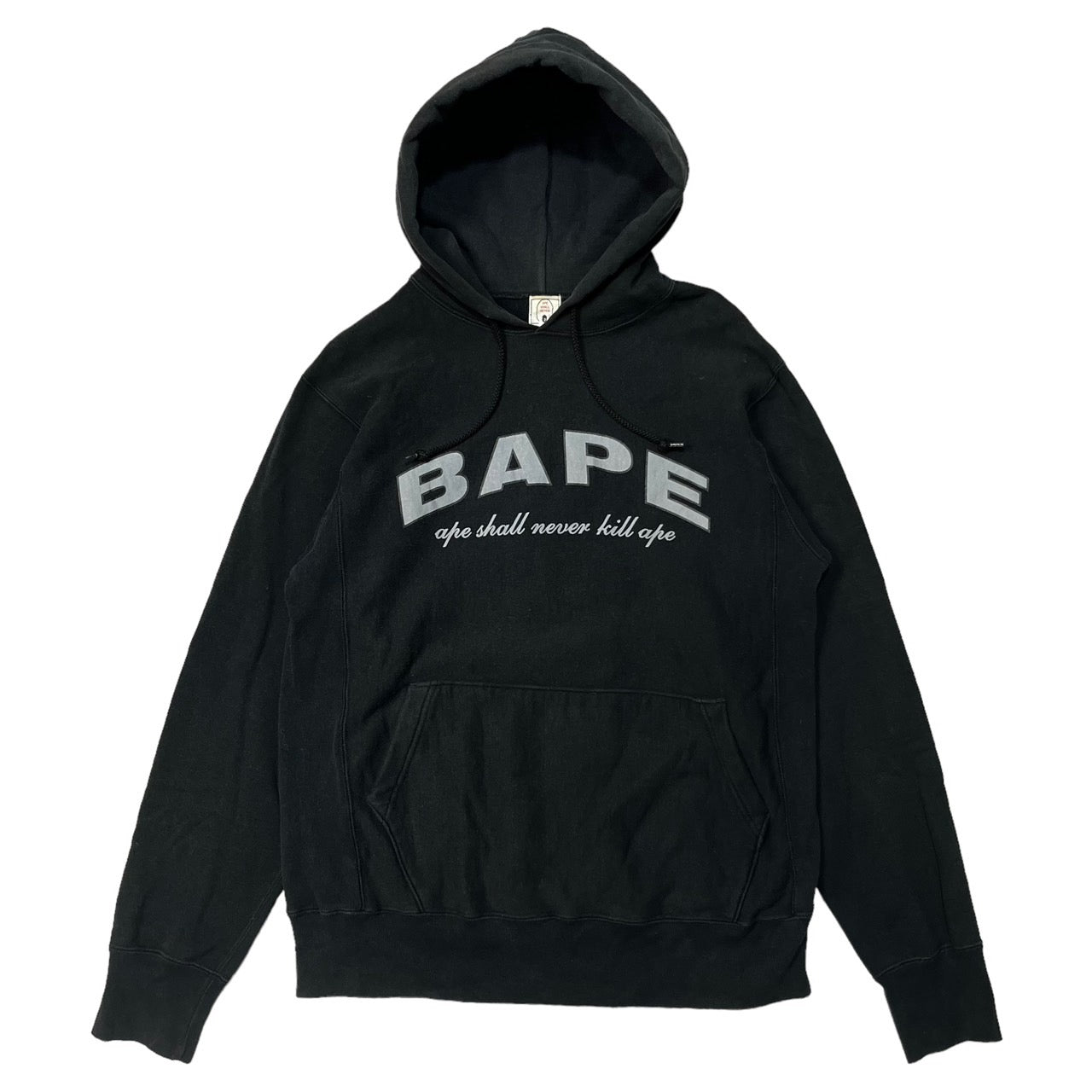 A BATHING APE(アベイシングエイプ) 00's ”MADE BY GENERAL ”ロゴ プリント パーカー S ブラック 初期タグ  ape shall never kill ape