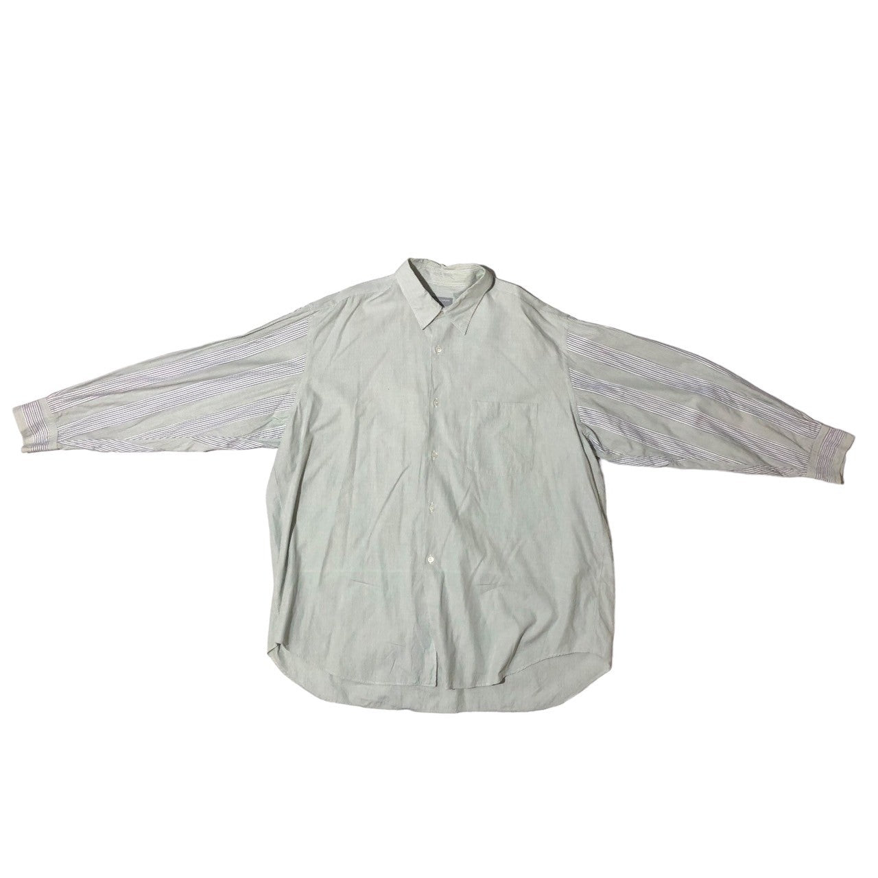 COMME des GARCONS HOMME(コムデギャルソンオム) 80's striped sleeve cotton overshirt ストライプ スリーブ コットン オーバー シャツ 川久保玲 本人期 80年代 HB-100370 SIZE表記なし(FREE) グリーン×ブルー AD1986