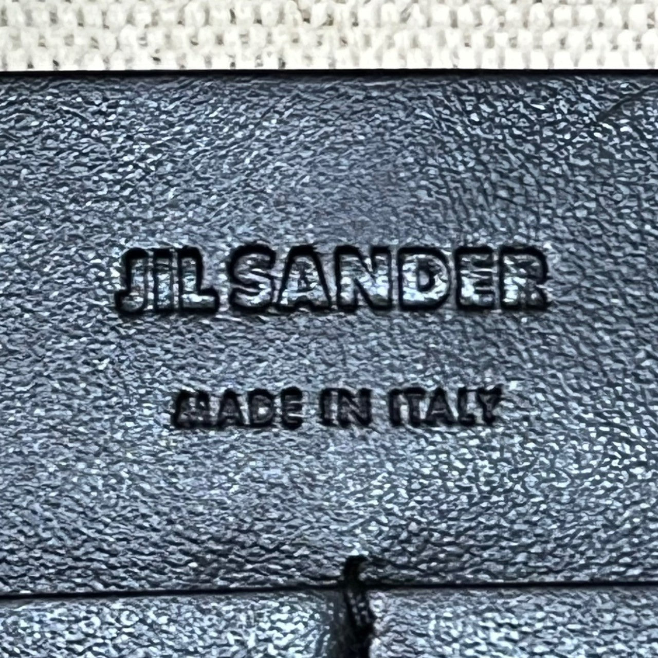 JIL SANDER(ジルサンダー) flat tote bag フラット トートバッグ ロゴ キャンパス レザー アイボリーブラック