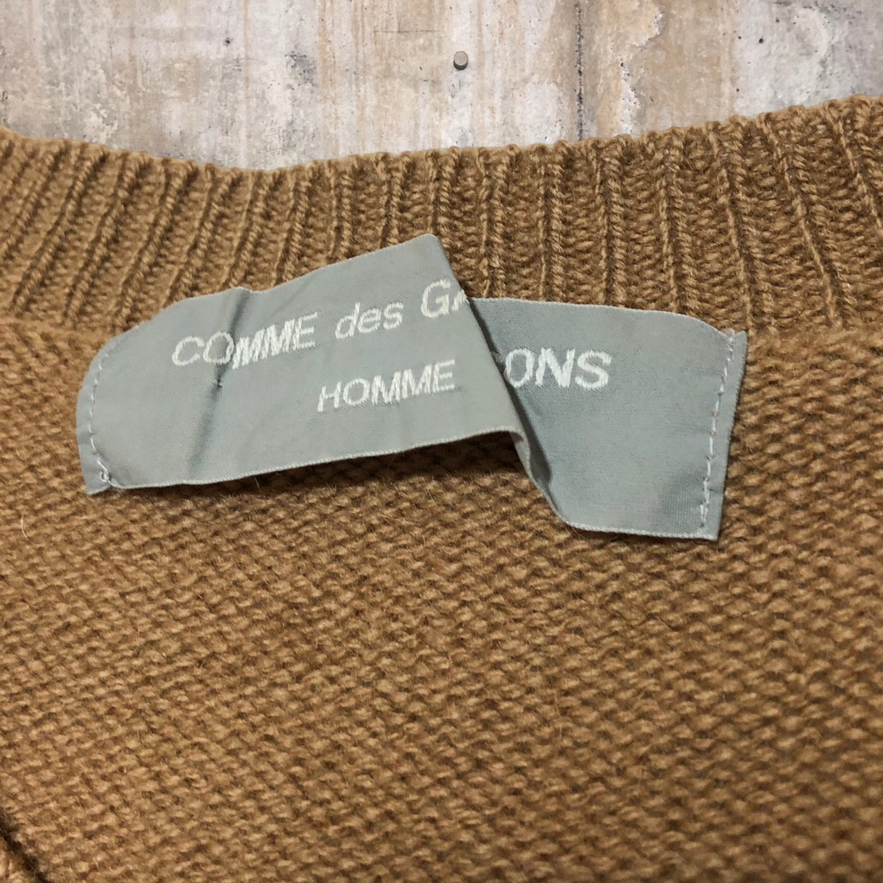 COMME des GARCONS HOMME(コムデギャルソンオム) 89's vintage camel wool pullover knit/キャメルウールプルオーバーニット/80年代/ヴィンテージ HN-080050 SIZE FREE ベージュ AD1989 本人期