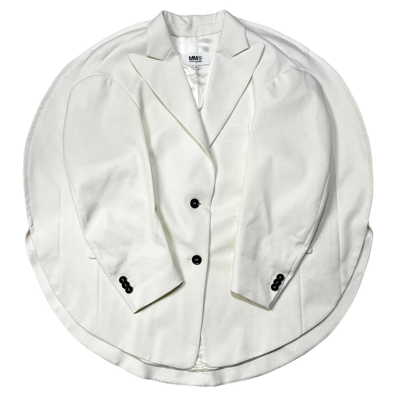 MM6 Maison Margiela(エムエムシックス) Oversized Circle Jacket サークル テーラード ジャケット 丸 円  S62BN0034 XS ホワイト/アイボリー