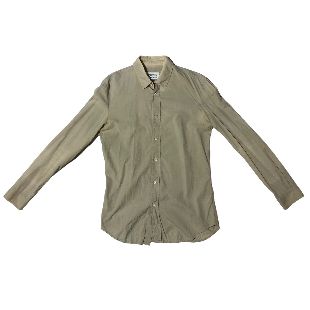 MAISON MARGIELA(メゾンマルジェラ) 15SS regular collar shirt/レギュラーカラーシャツ  S30DL0283-S38778 SIZE 46(S) ベージュ