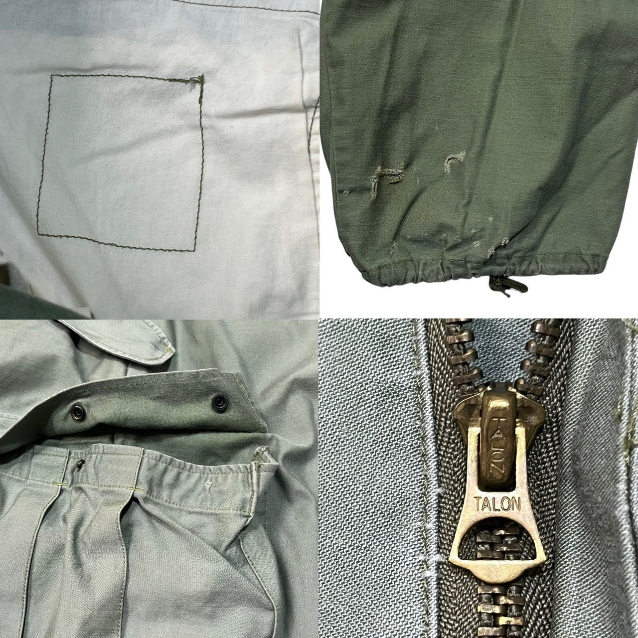 US ARMY(アメリカ軍) 70's M65 cargo pants ミリタリー カーゴパンツ 表記無し カーキ TALONジップ