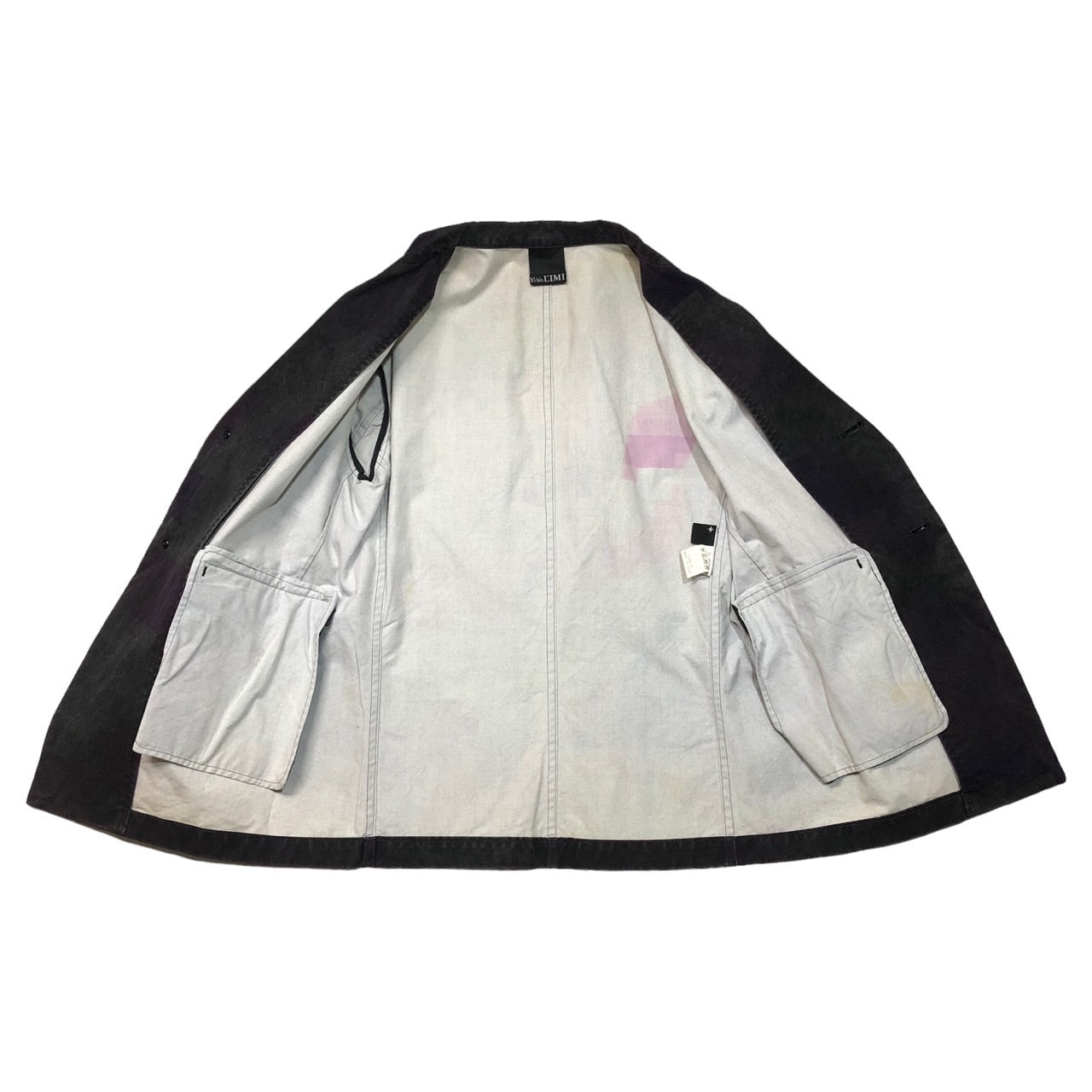 Y's bis LIMI(ワイズビスリミ) 02SS  graphic cotton jacket/グラフィックコットンジャケット/テーラードジャケット BE-J01-022 表記なし(FREE) ブラック×パープル LIMI feu前身ブランド