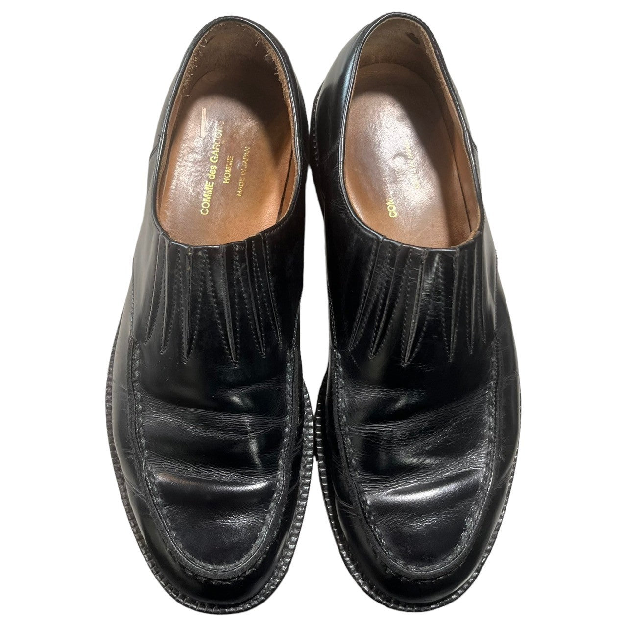COMME des GARCONS HOMME(コムデギャルソンオム) 00s front gore leather shoes/フロントゴアレザーシューズ/革靴 SIZE 24 1/2 ブラック 日本製
