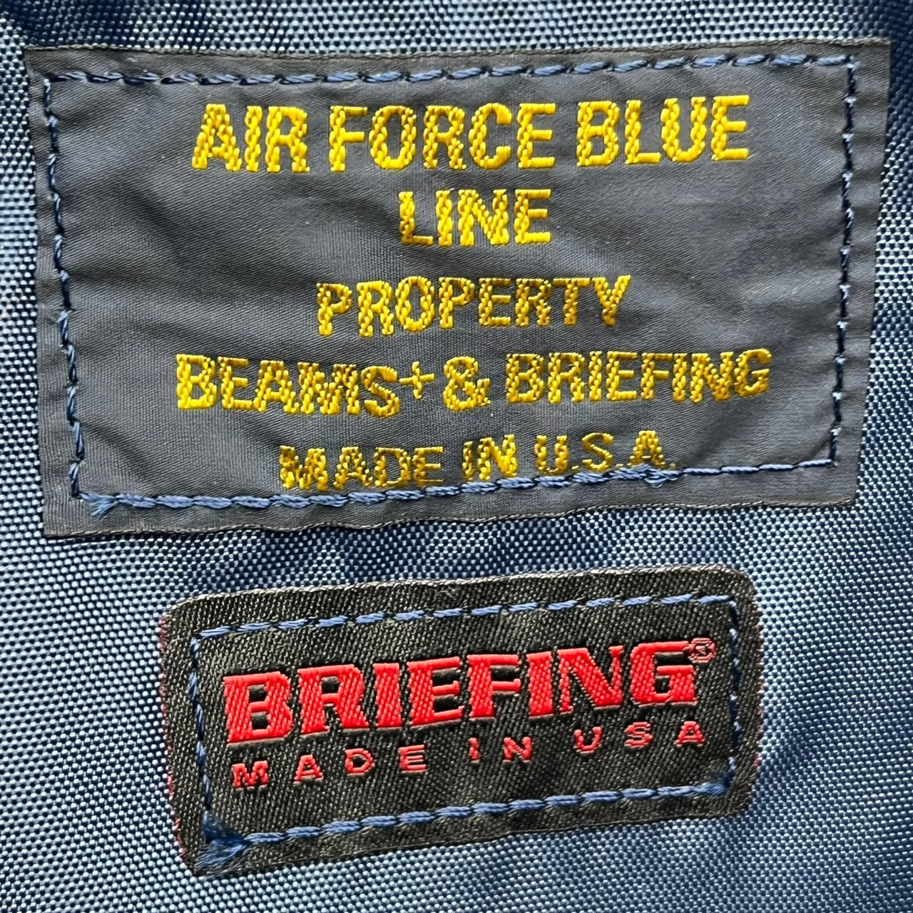 BRIEFING(ブリーフィング) AIR FORCE BLUE LINE MESSENGER BAG/メッセンジャーバッグ/ショルダーバッグ ネイビー BEAMS＋別注/USA製
