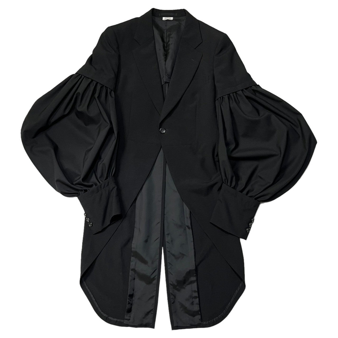 COMME des GARCONS HOMME PLUS(コムデギャルソンオムプリュス) 20SS オルランド期 puff sleeve  swallowtail jacket パフスリーブ 燕尾 ジャケット PE-J030 S ブラック AD2019 オーランド期 名作