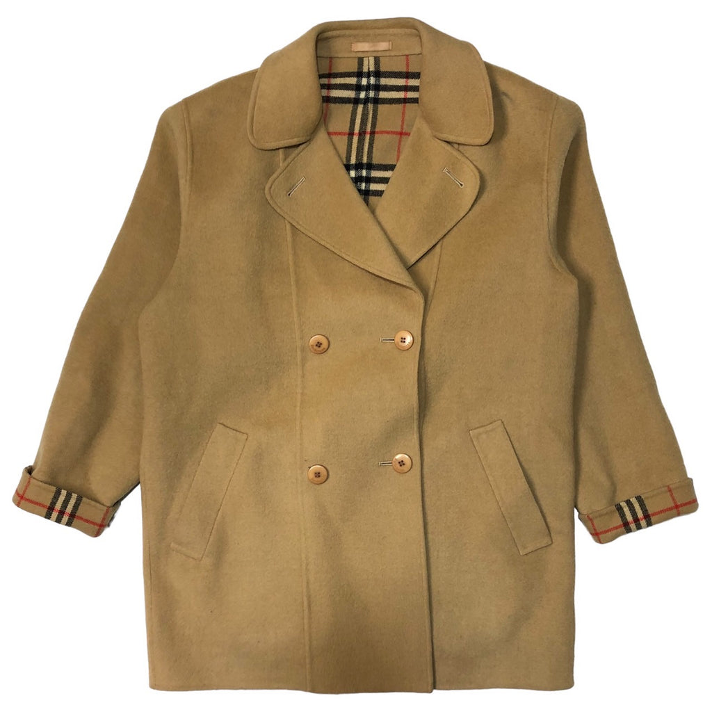 90s Burberry ぶ厚い バーバリー チェスターコート ウール 毛 高級 M