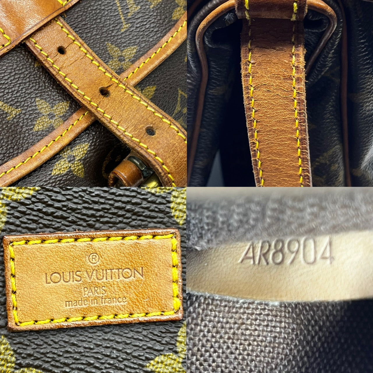 LOUIS VUITTON(ルイヴィトン) 89's Saumur30 ソミュール30 80年代  ヴィンテージ ショルダーバッグ M42256 ブラウン 製造番号：AR8904 ヌメ革ヤケ、薄ヒビ有